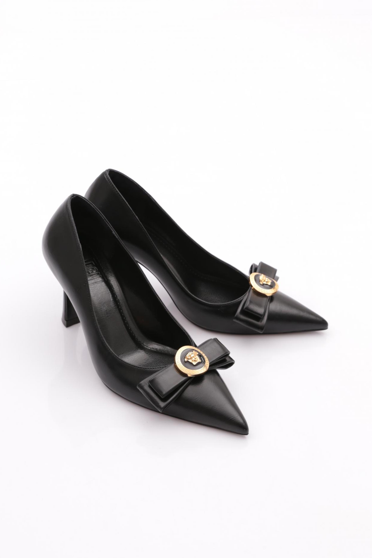 Dgn Dgn Siyah 7094 Kadin Aksesuarli Topuklu Ayakkabi Topuklu Ayakkabı | Flo Siyah - 3. görsel