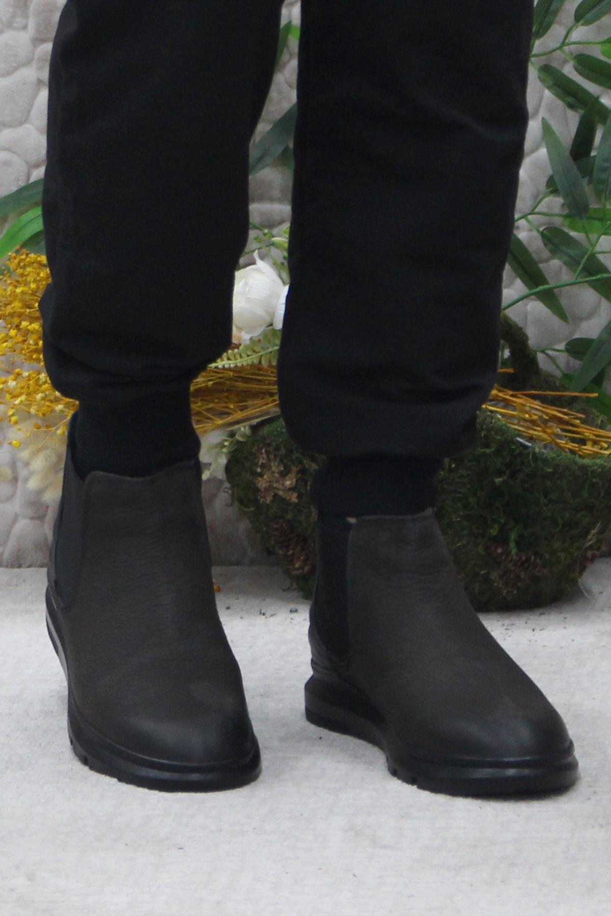 240002 Antrasit Nubuk Hakiki Deri Erkek Chelsea Bot - Görsel 3