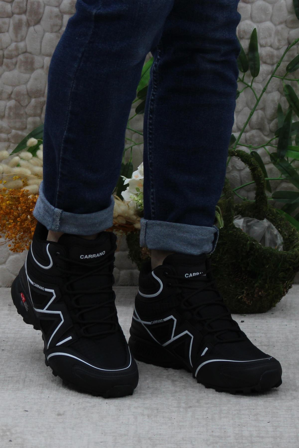 32812 Siyah Beyaz Rahat Esnek Trekking Outdoor Erkek Bot - Görsel 3