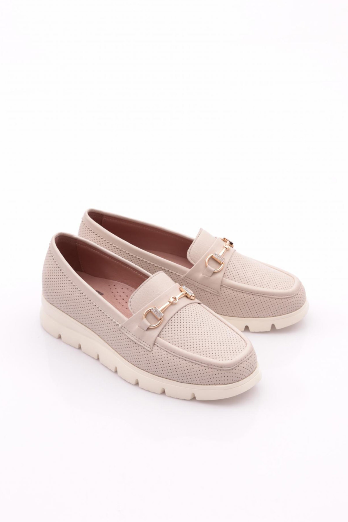 6095-1 Kadin Aksesuarli Loafer Ayakkabi - Görsel 3