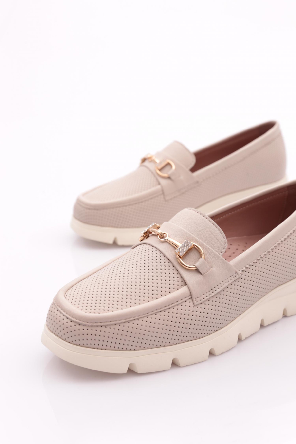 6095-1 Kadin Aksesuarli Loafer Ayakkabi - Görsel 5