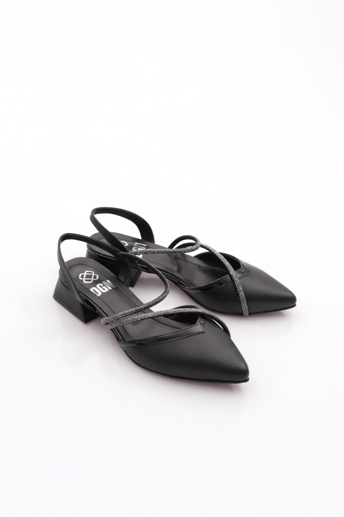 K588 Kadin Sivri Burun Silver Taşli Babet - Görsel 3