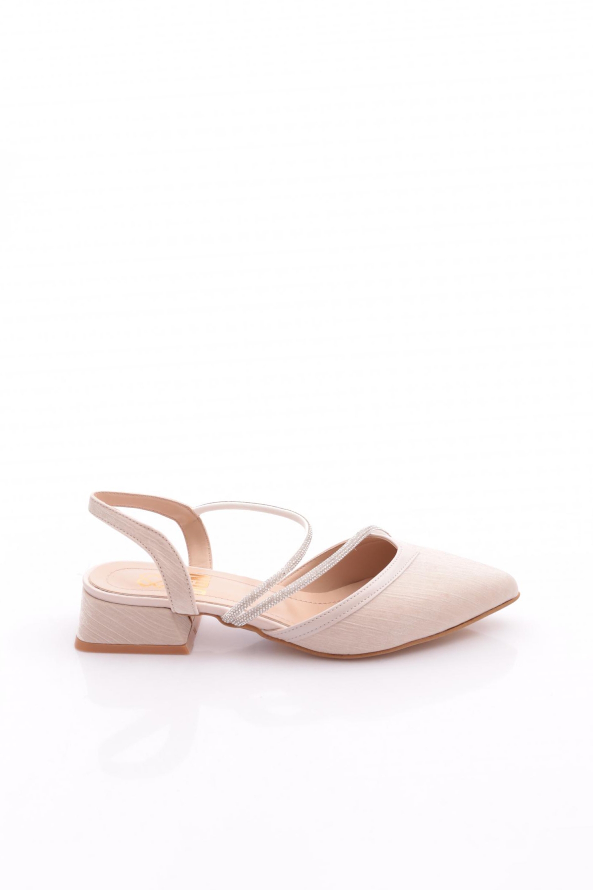 K588 Kadin Sivri Burun Silver Taşli Babet - Görsel 2