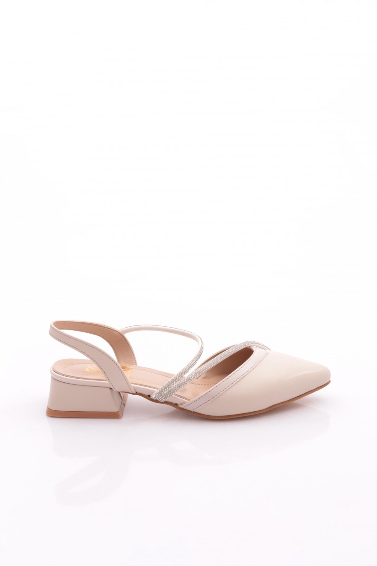 K588 Kadin Sivri Burun Silver Taşli Babet - Görsel 2