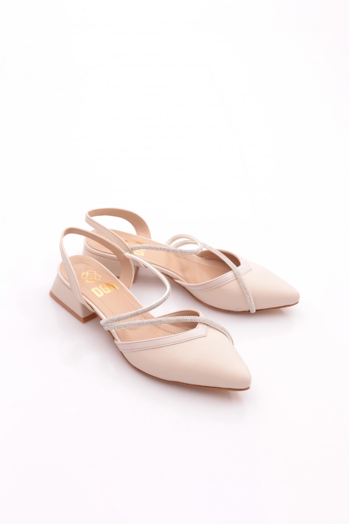 K588 Kadin Sivri Burun Silver Taşli Babet - Görsel 3