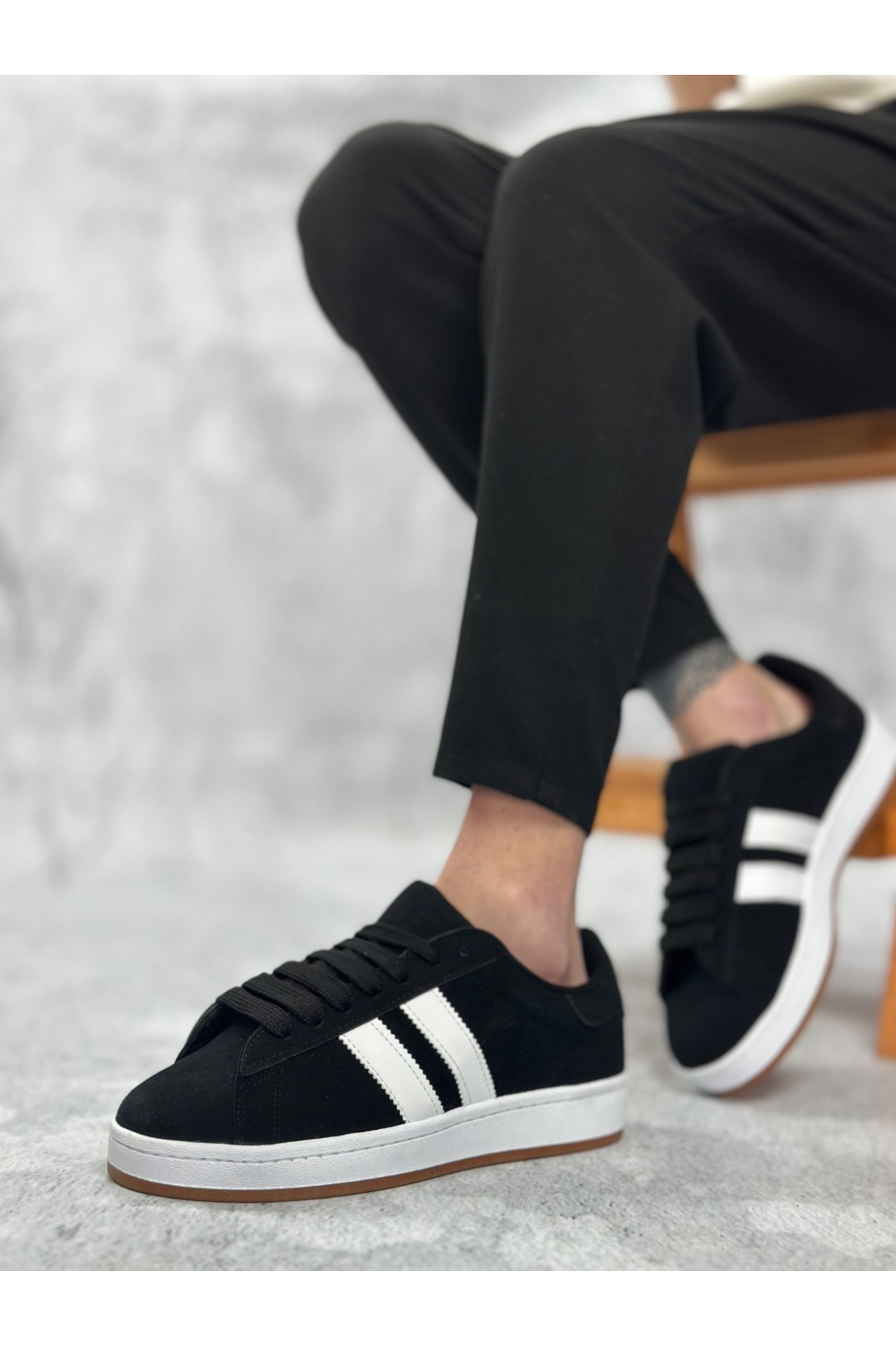 Bağcıklı Erkek Günlük Ayakkabı SİYAH SÜET - Görsel 2