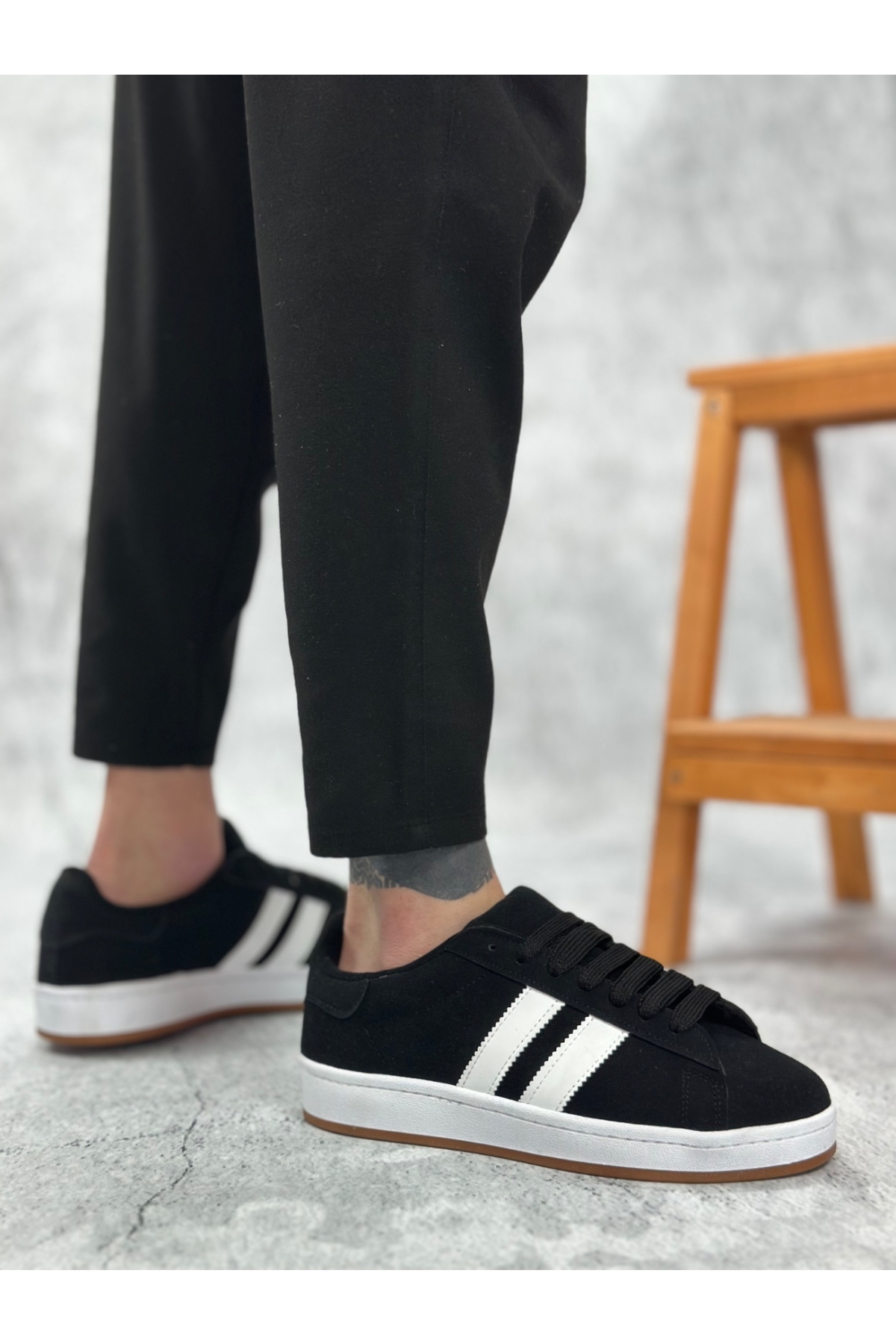 Bağcıklı Erkek Günlük Ayakkabı SİYAH SÜET - Görsel 3