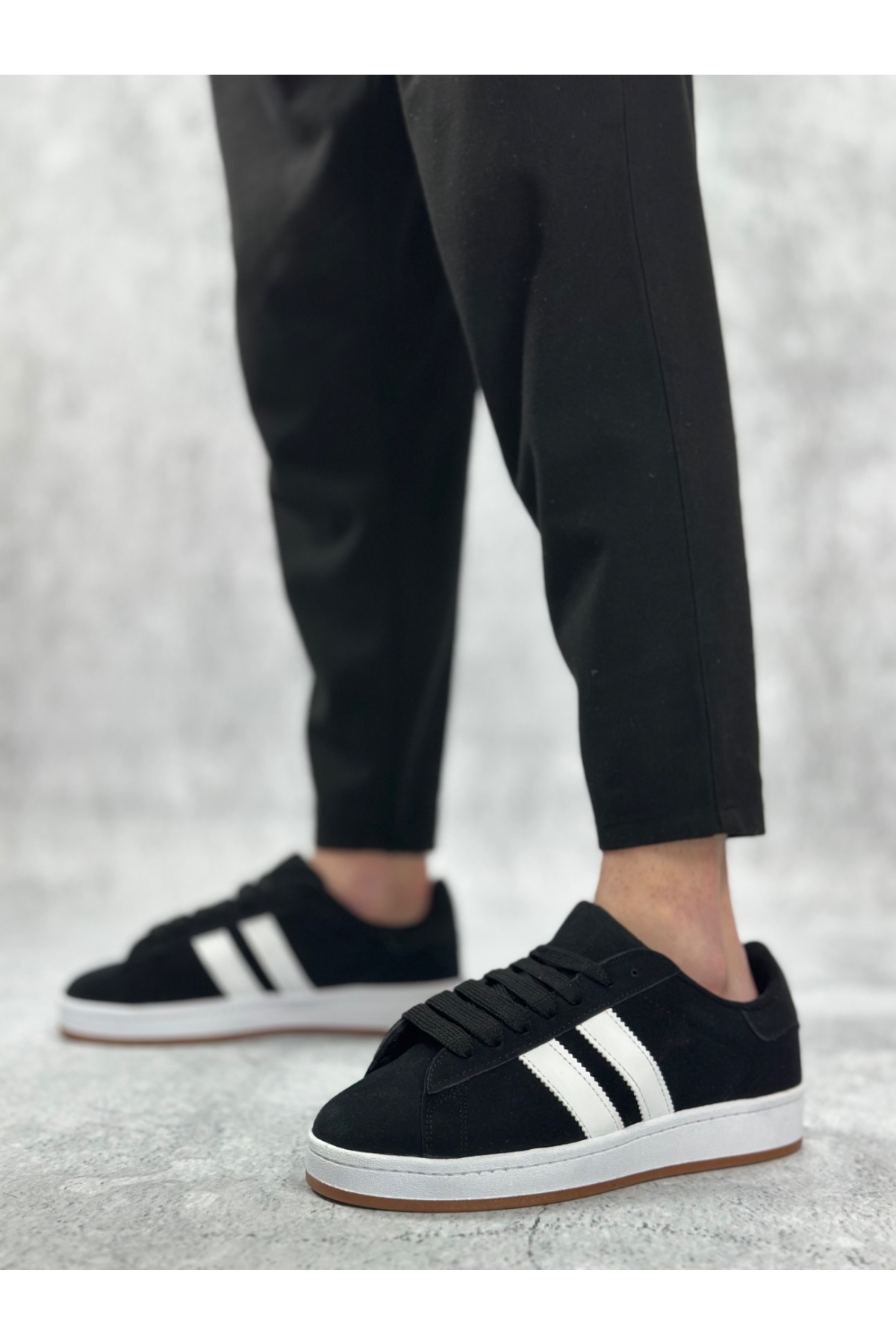 Bağcıklı Erkek Günlük Ayakkabı SİYAH SÜET - Görsel 4