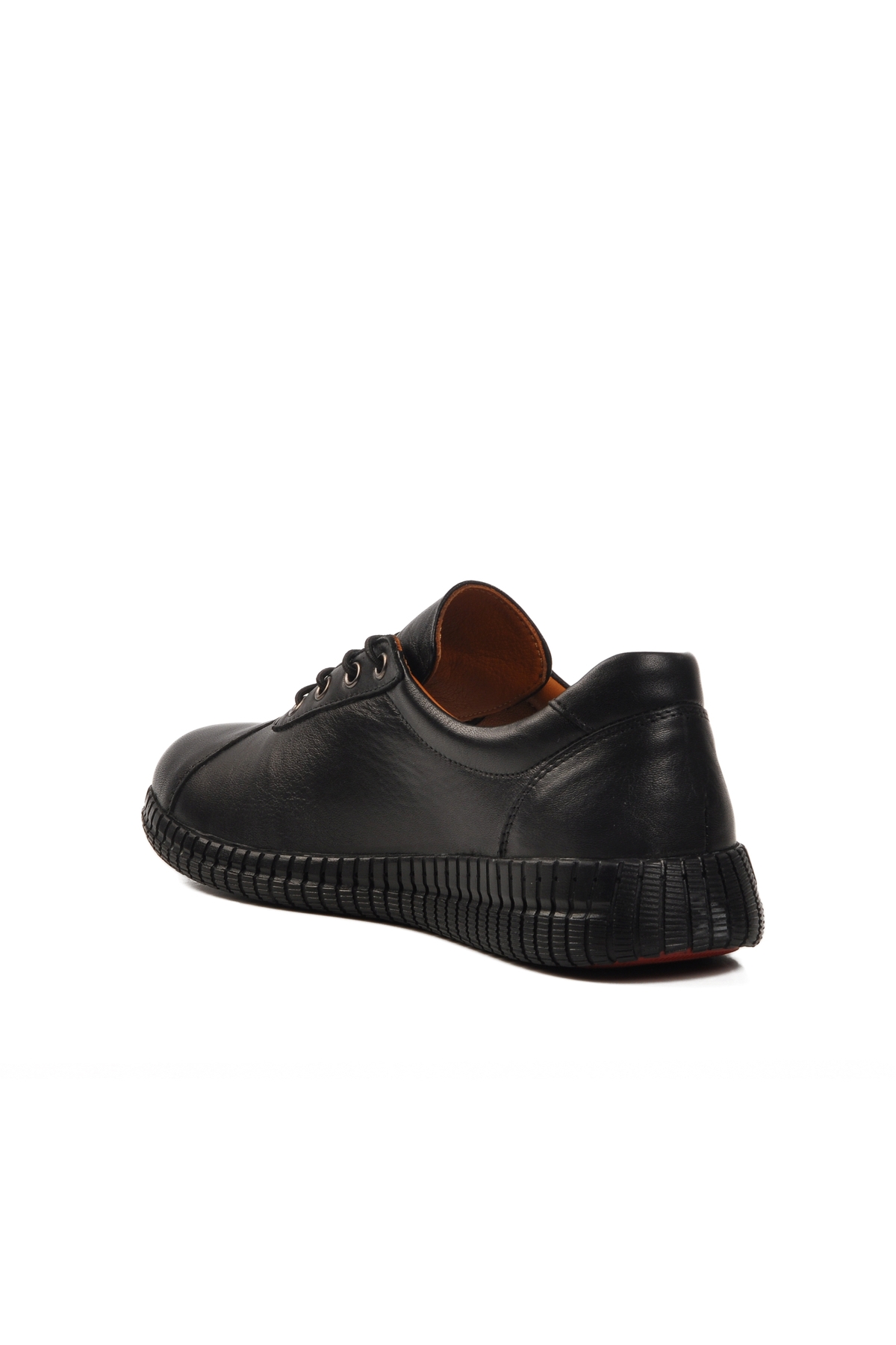 Siyah Hakiki Deri Kadın Casual Ayakkabı - Görsel 5