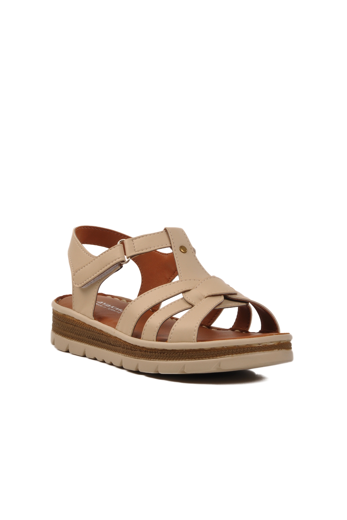 Aspor Bej Cırtlı Kadın Sandalet - Görsel 4