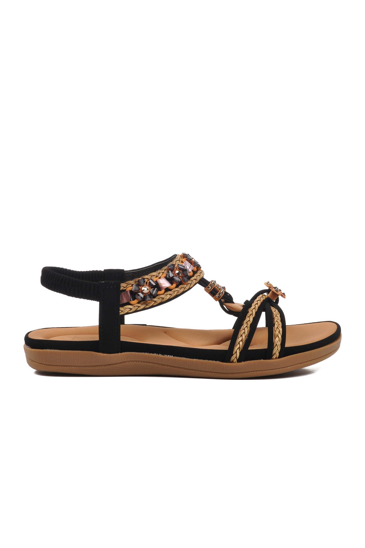 Siyah Kadın Düz Sandalet - Görsel 2