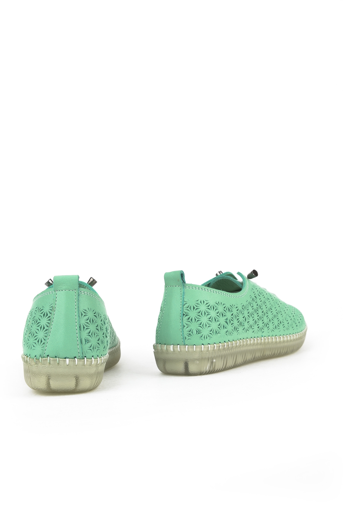 Kadın Hakiki Deri Ayakkabı 1511010Z02 Su Yeşili - Görsel 4