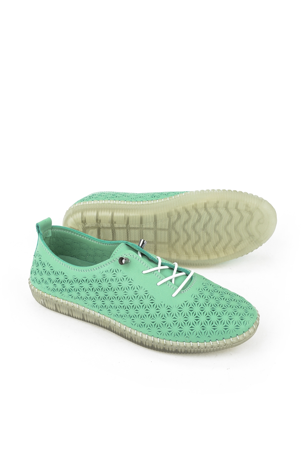 Kadın Hakiki Deri Ayakkabı 1511010Z02 Su Yeşili - Görsel 5