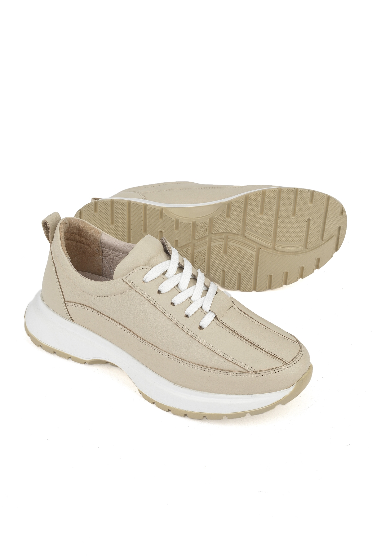 Kadın Hakiki Deri Sneaker 1511050Z2052 Bej - Görsel 5