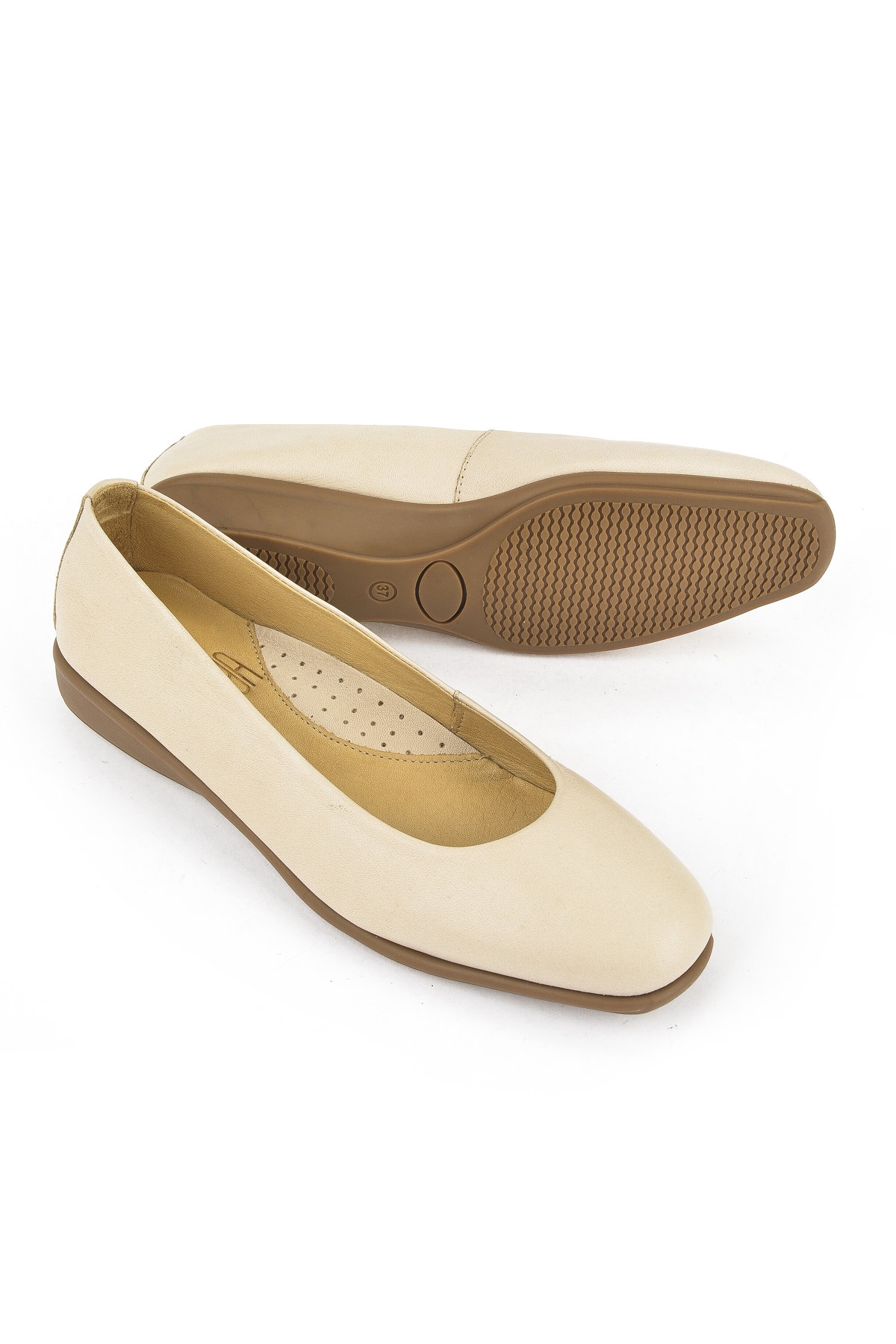 Kadın Hakiki Deri Konfor Babet 1511050Z2220 Bej - Görsel 6