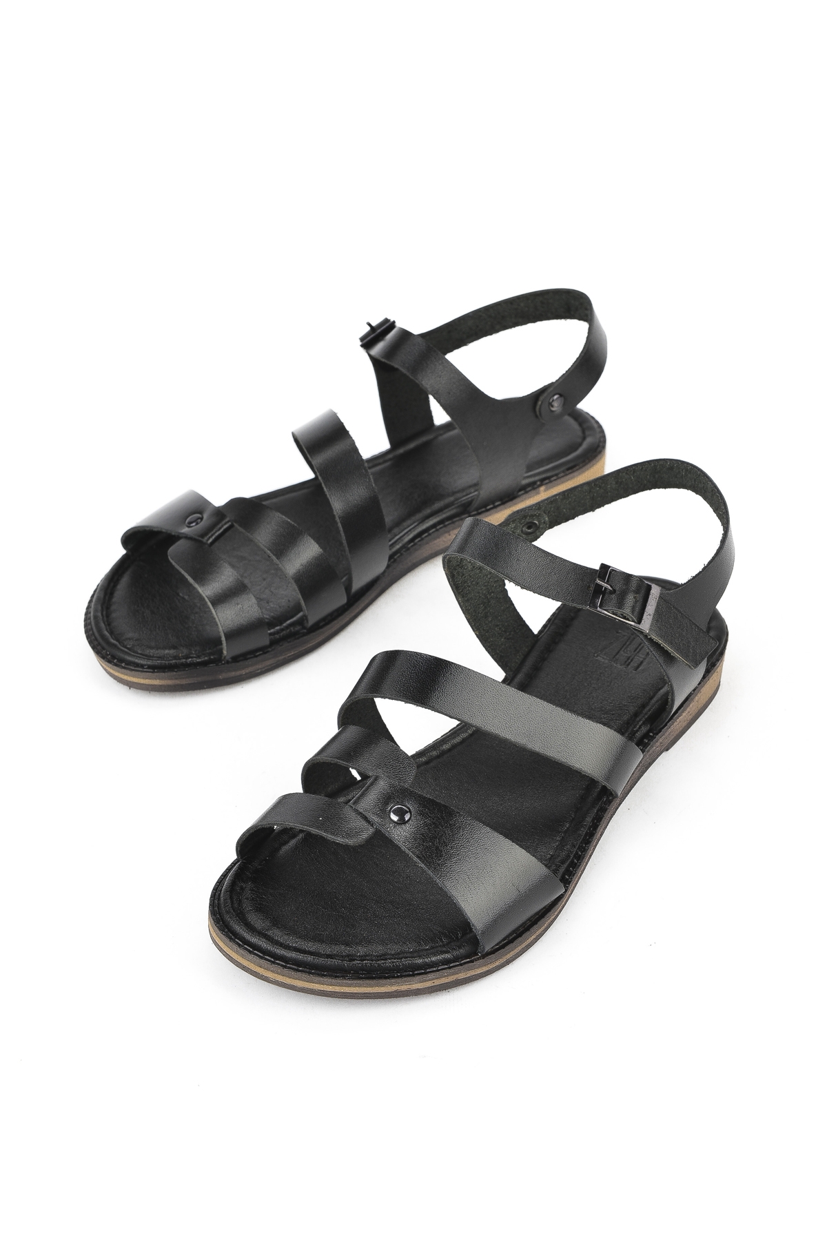 Kadın Hakiki Deri Sandalet 1511010Z4012 Siyah - Görsel 6