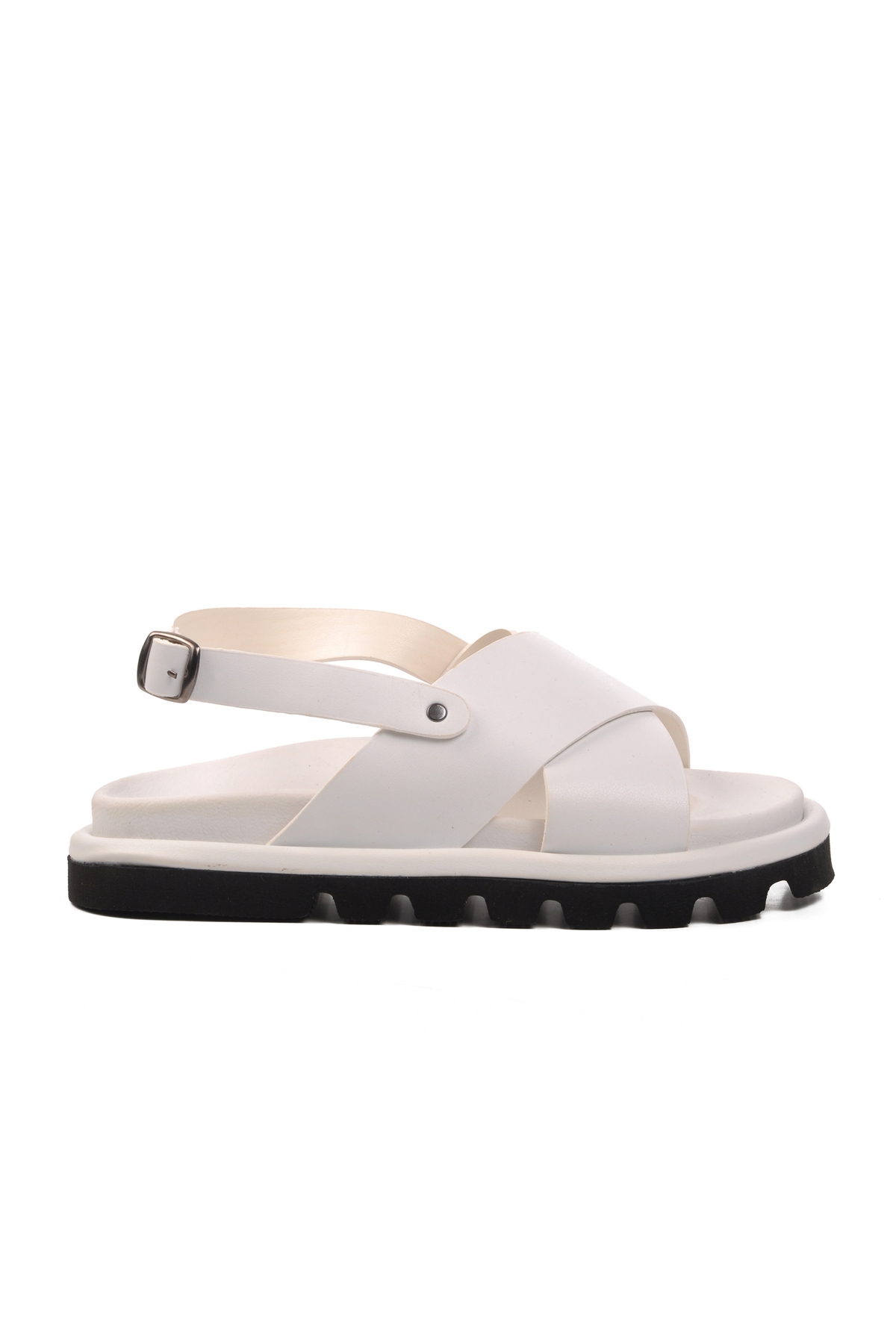 Aspor Beyaz Kadın Düz Sandalet - Görsel 2