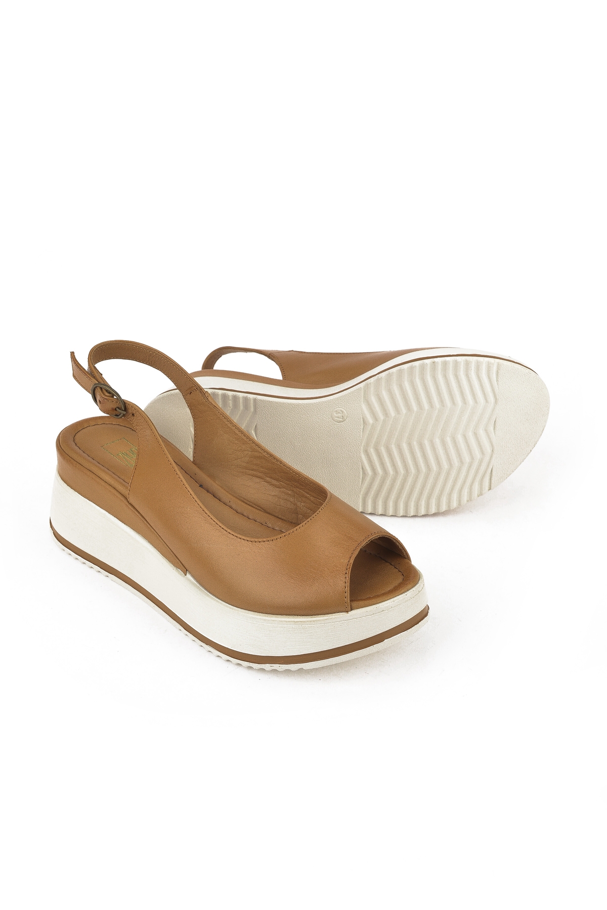 Kadın Hakiki Deri Topuklu Sandalet 151992Z50000 Taba - Görsel 5