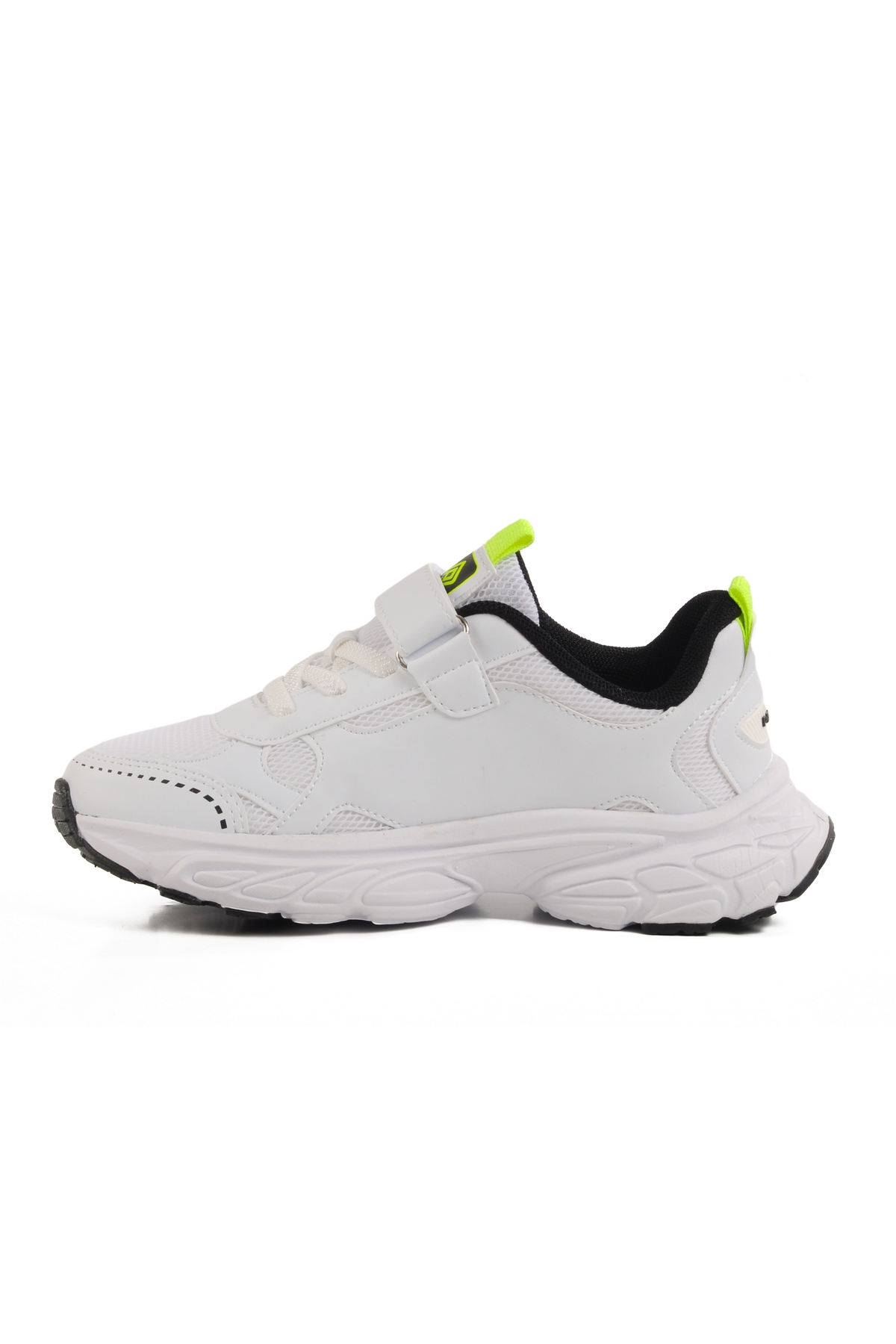 Beyaz-Siyah-F.Sarı Tekstil Erkek Çocuk Spor Ayakkabı - Görsel 3