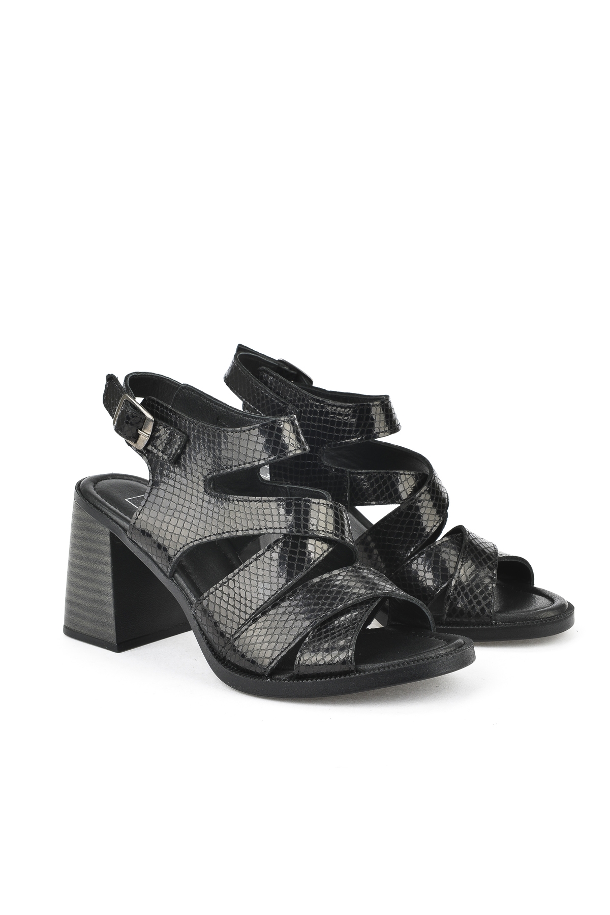 Kadın Hakiki Deri Topuklu Sandalet 151992Z54013 Siyah - Görsel 3