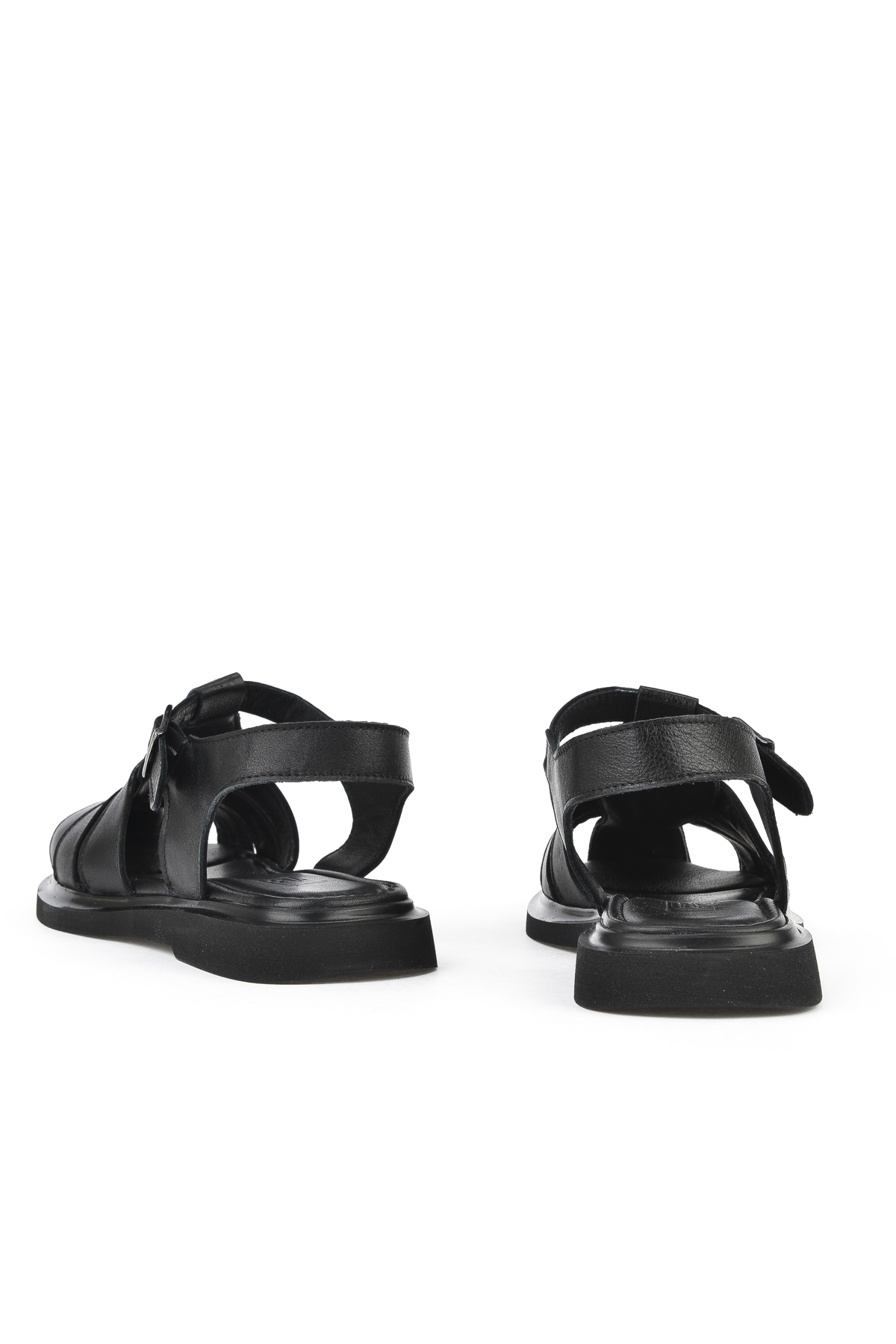 Kadın Hakiki Deri Sandalet 1511047Z600 Siyah - Görsel 4