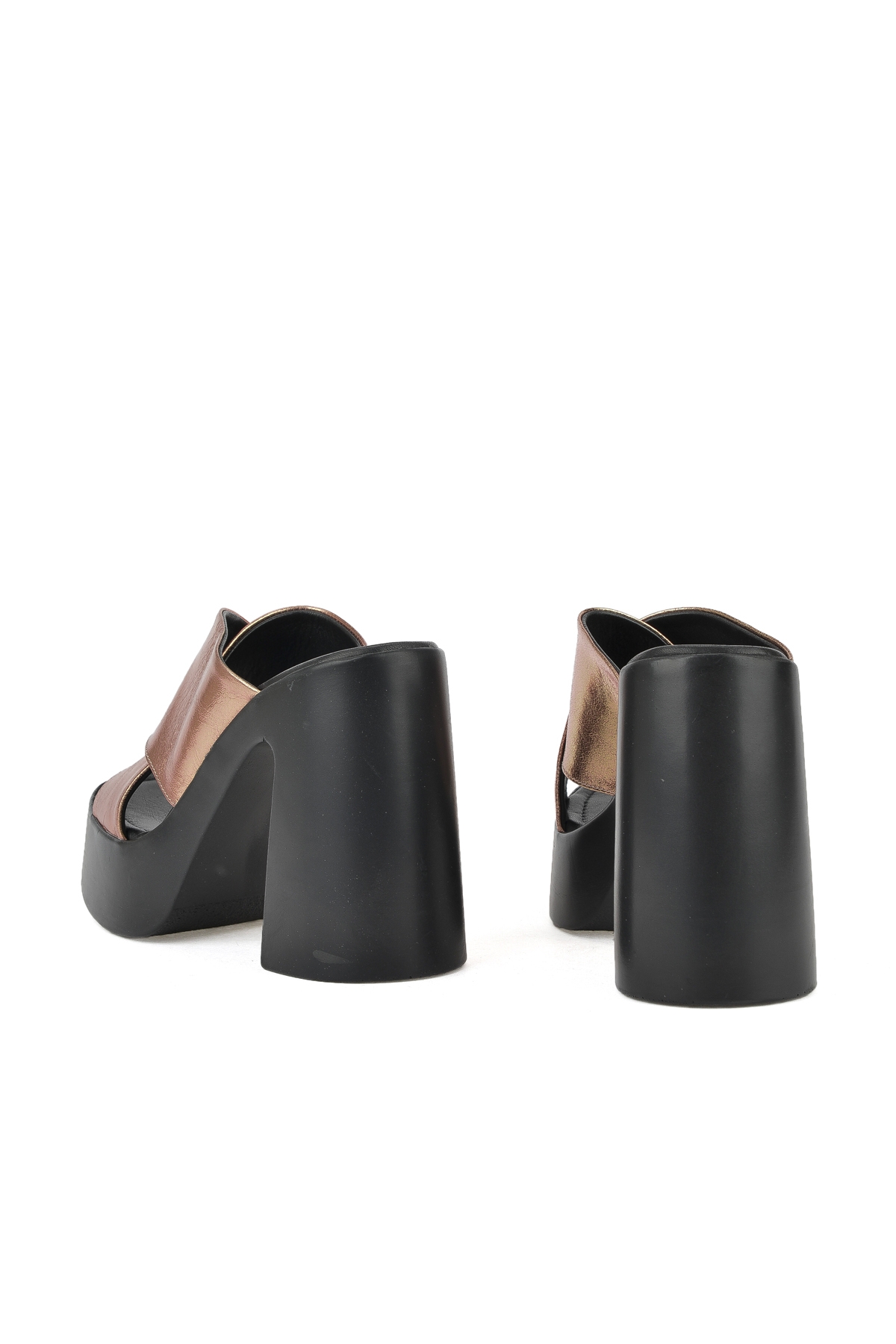 Kadın Hakiki Deri Topuklu Terlik 151992Z66001 Rose - Görsel 4