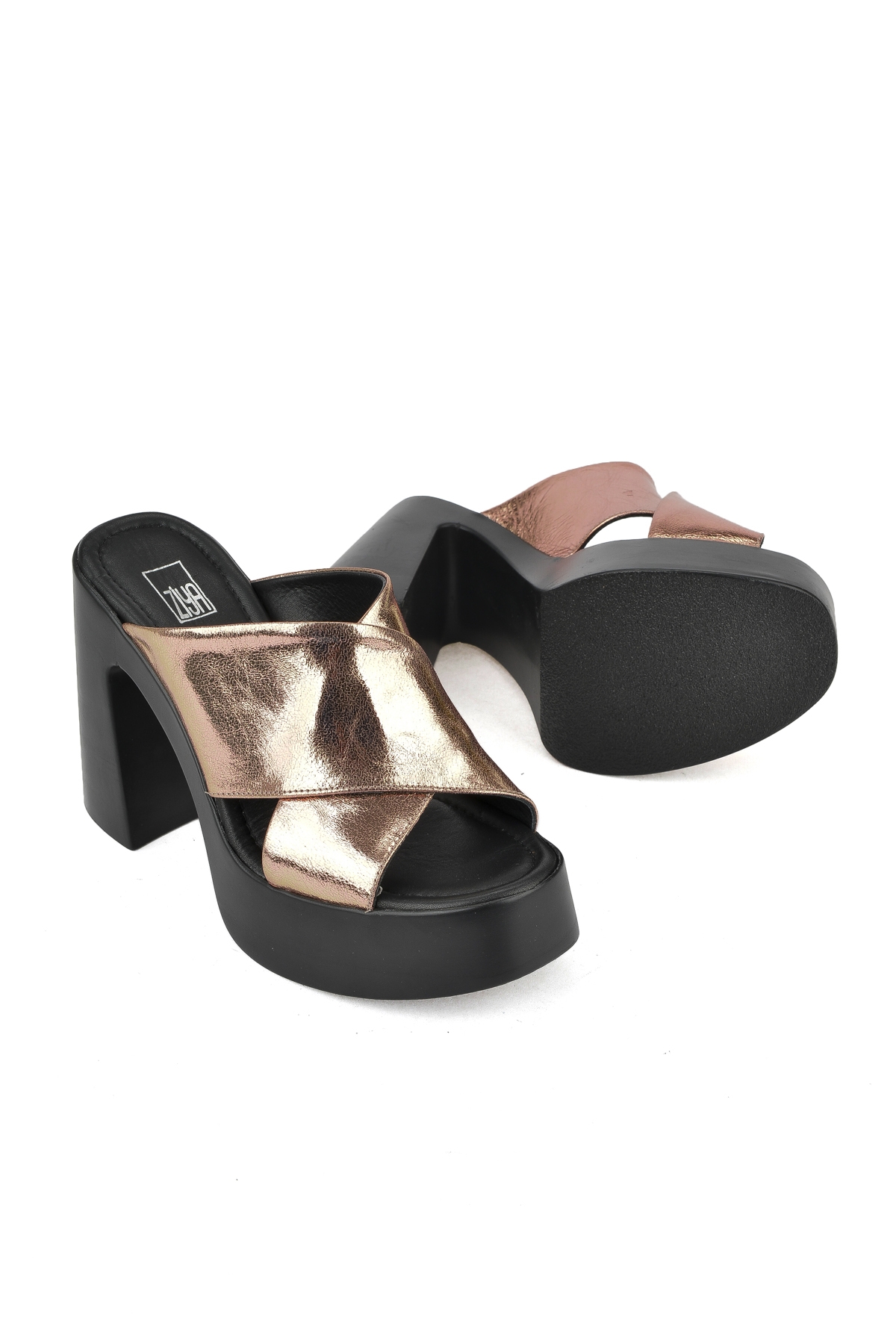 Kadın Hakiki Deri Topuklu Terlik 151992Z66001 Rose - Görsel 5