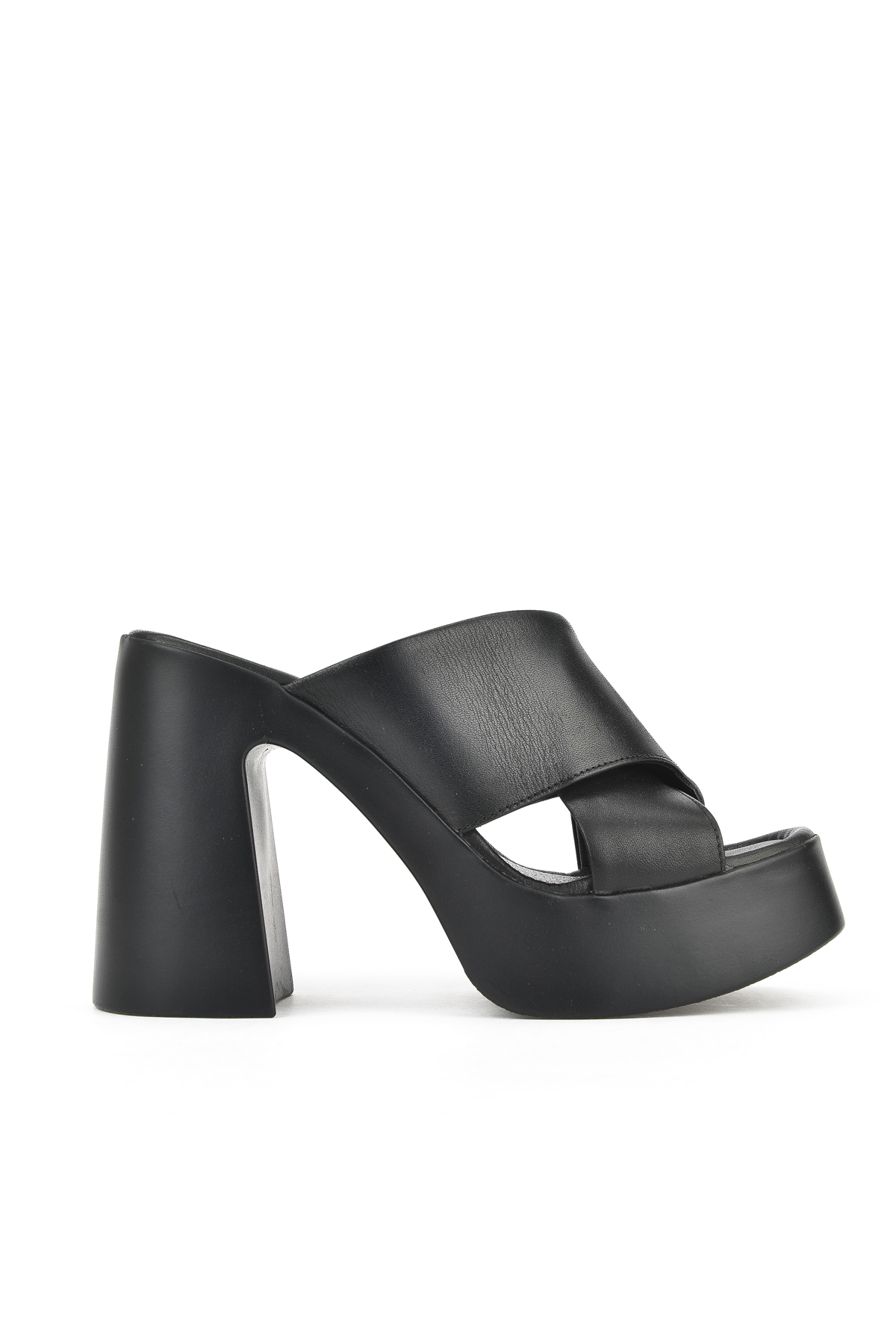 Kadın Hakiki Deri Topuklu Terlik 151992Z66001 Siyah - Görsel 2