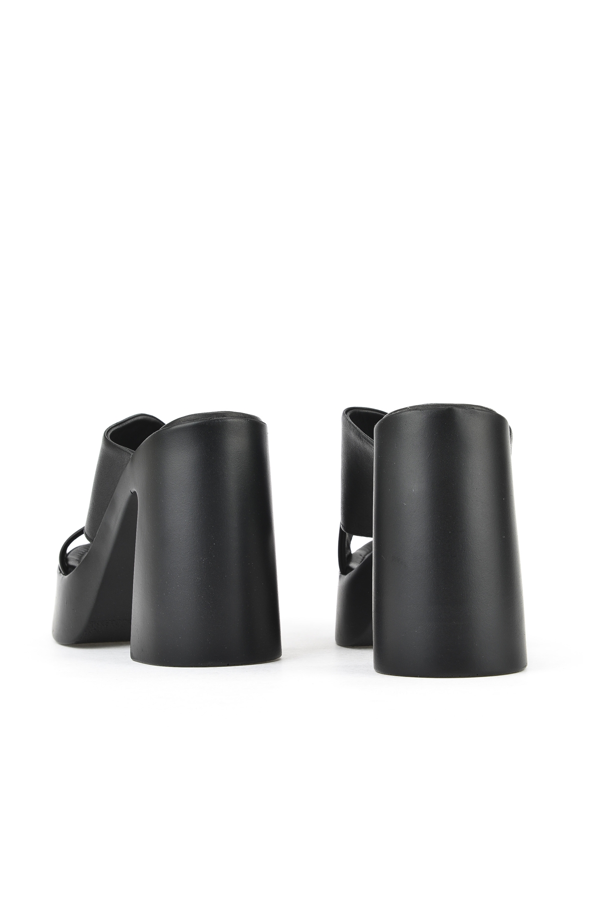 Kadın Hakiki Deri Topuklu Terlik 151992Z66001 Siyah - Görsel 4