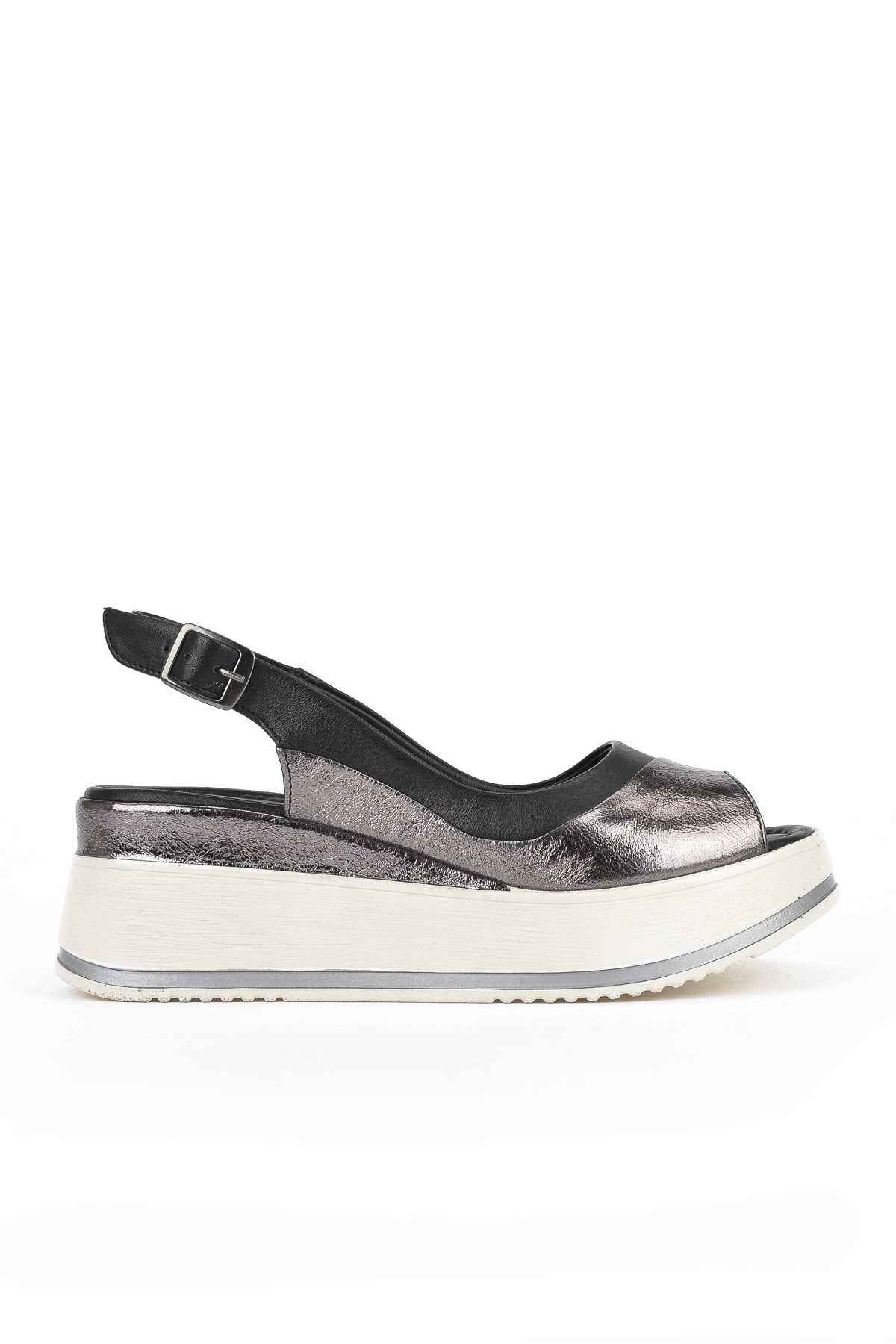 Kadın Hakiki Deri Dolgu Topuk Sandalet 151992Z50020 Siyah - Görsel 2