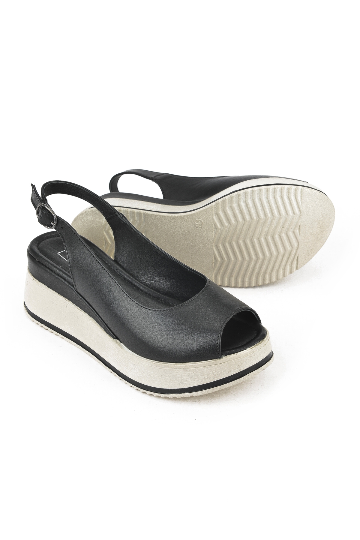 Kadın Hakiki Deri Topuklu Sandalet 151992Z50000 Siyah - Görsel 5