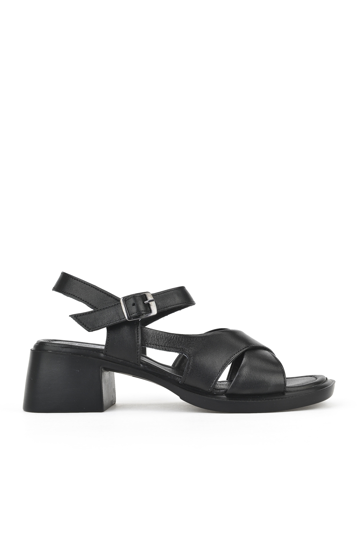 Kadın Hakiki Deri Topuklu Sandalet 151992Z8002 Siyah - Görsel 2