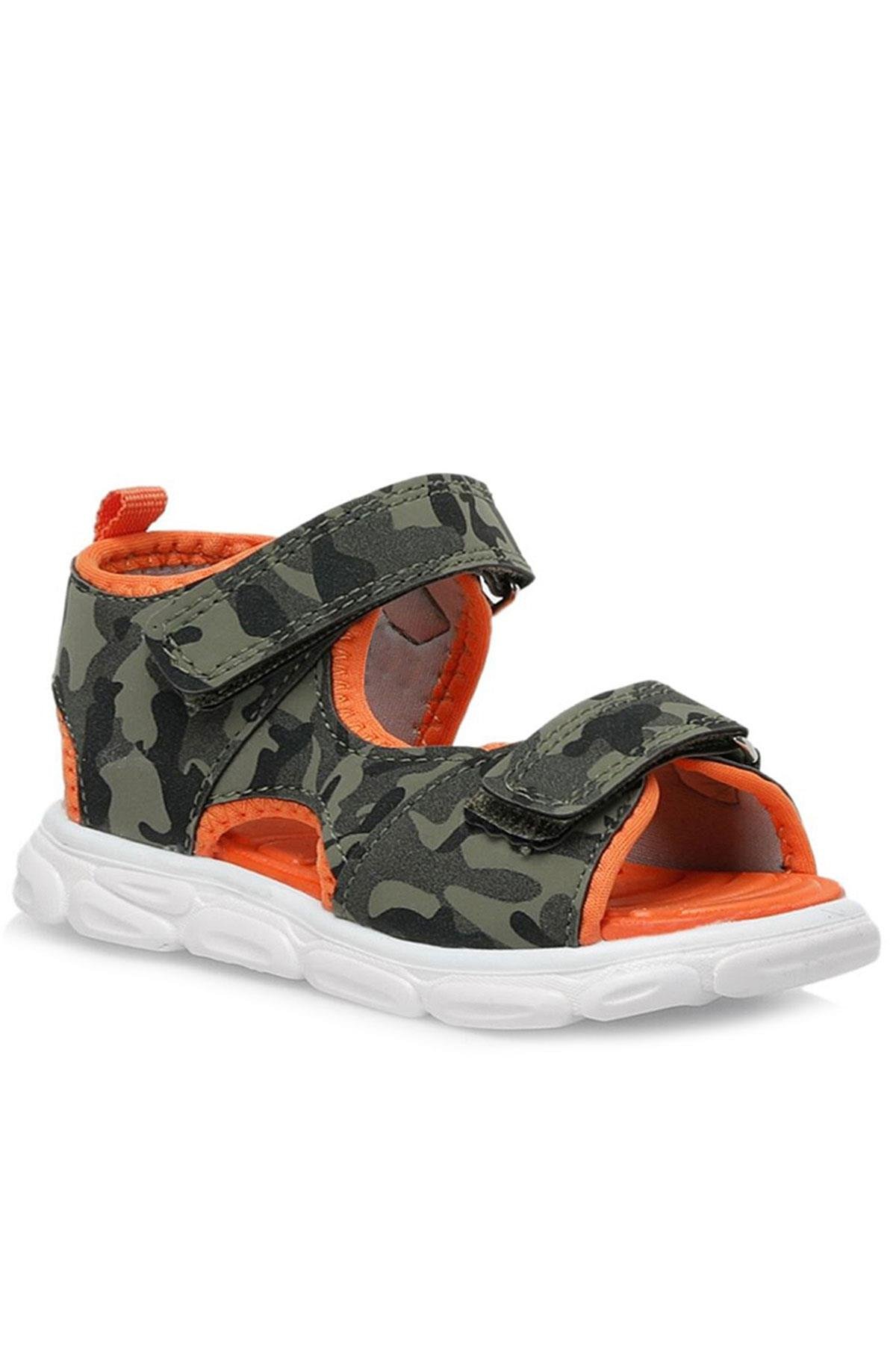 Haki Kamuflaj Desenli Cırtlı Bebek Sandalet Ayakkabı - Görsel 5