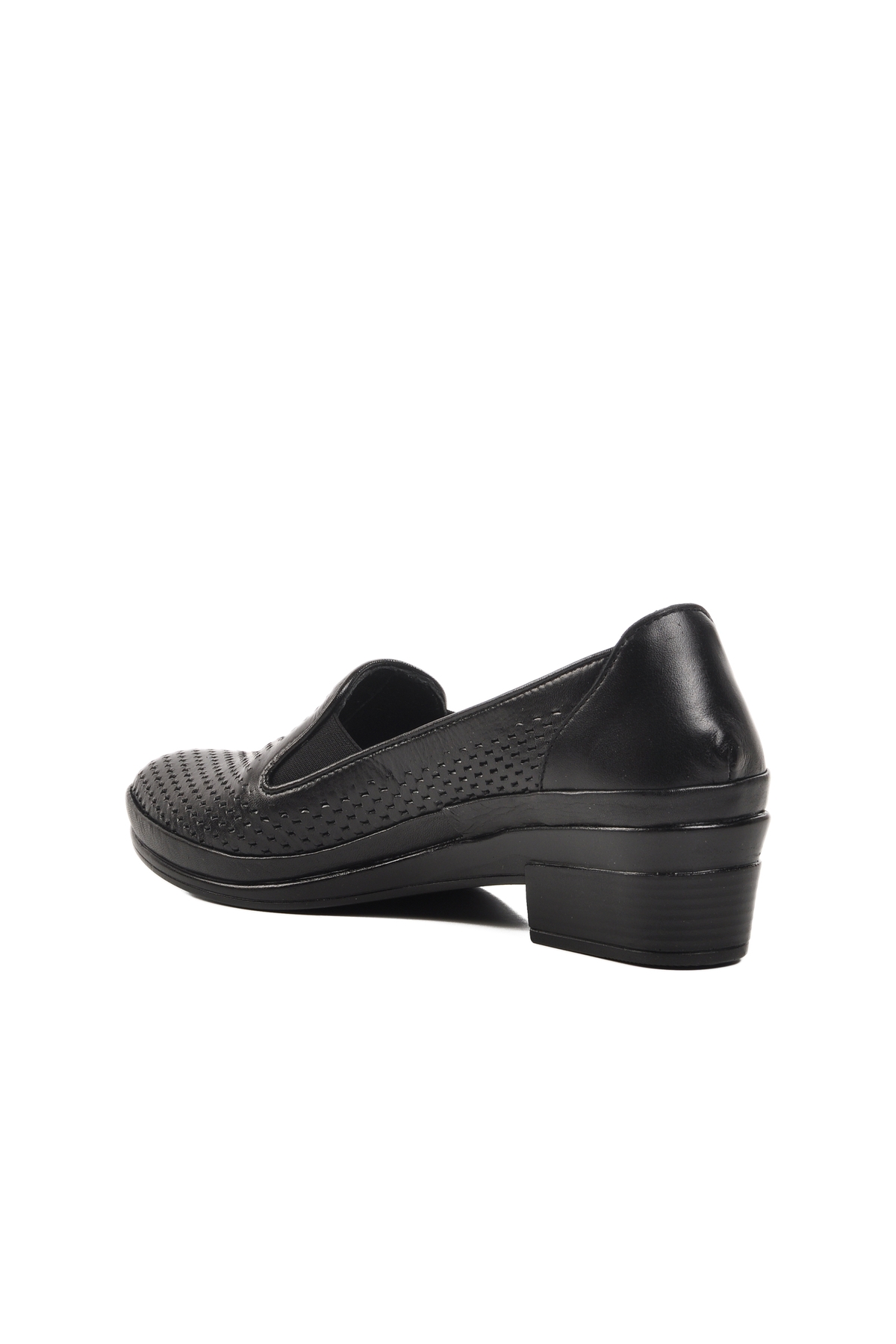 Siyah Hakiki Deri Kadın Klasik Ayakkabı - Görsel 5