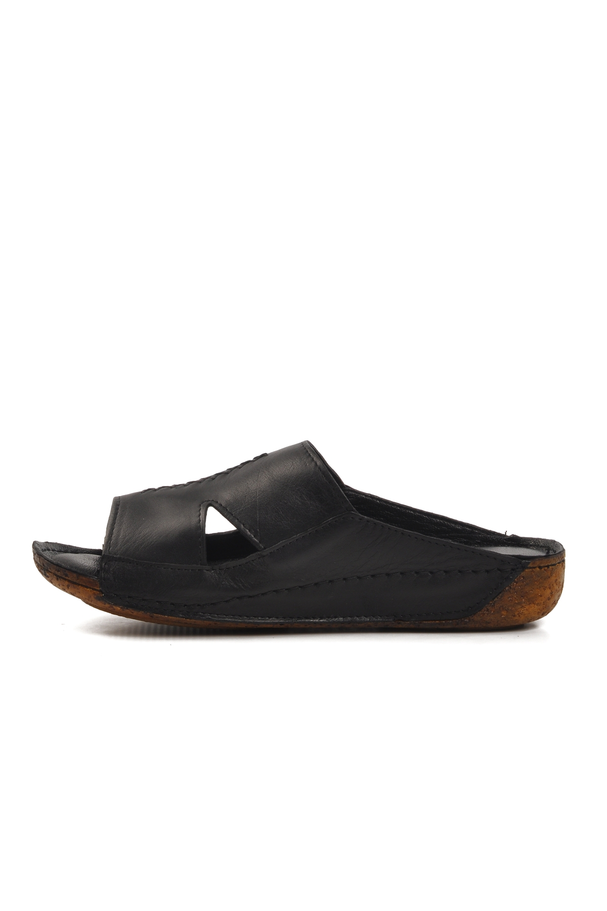 Aspor Siyah Hakiki Deri Kadın Düz Terlik - Görsel 3