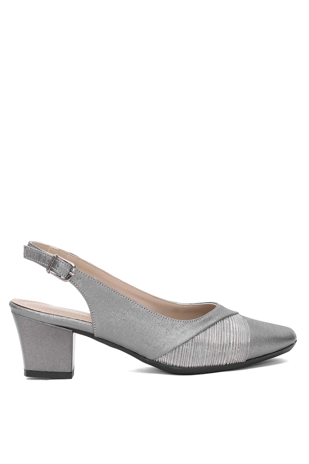 Elit MST705N Kadın Klasik Topuklu ayakkabı Platin - Görsel 2