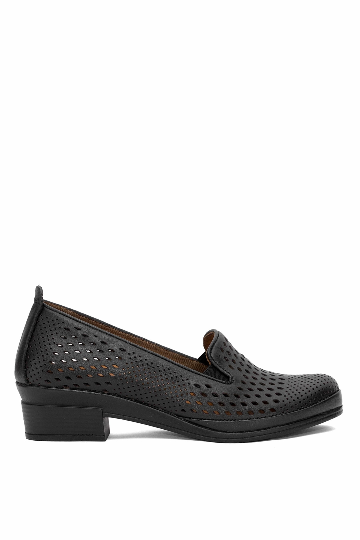 Elit ERLSCV82 Kadın Hakiki Deri Ortopedik Casual Ayakkabı Siyah - Görsel 2