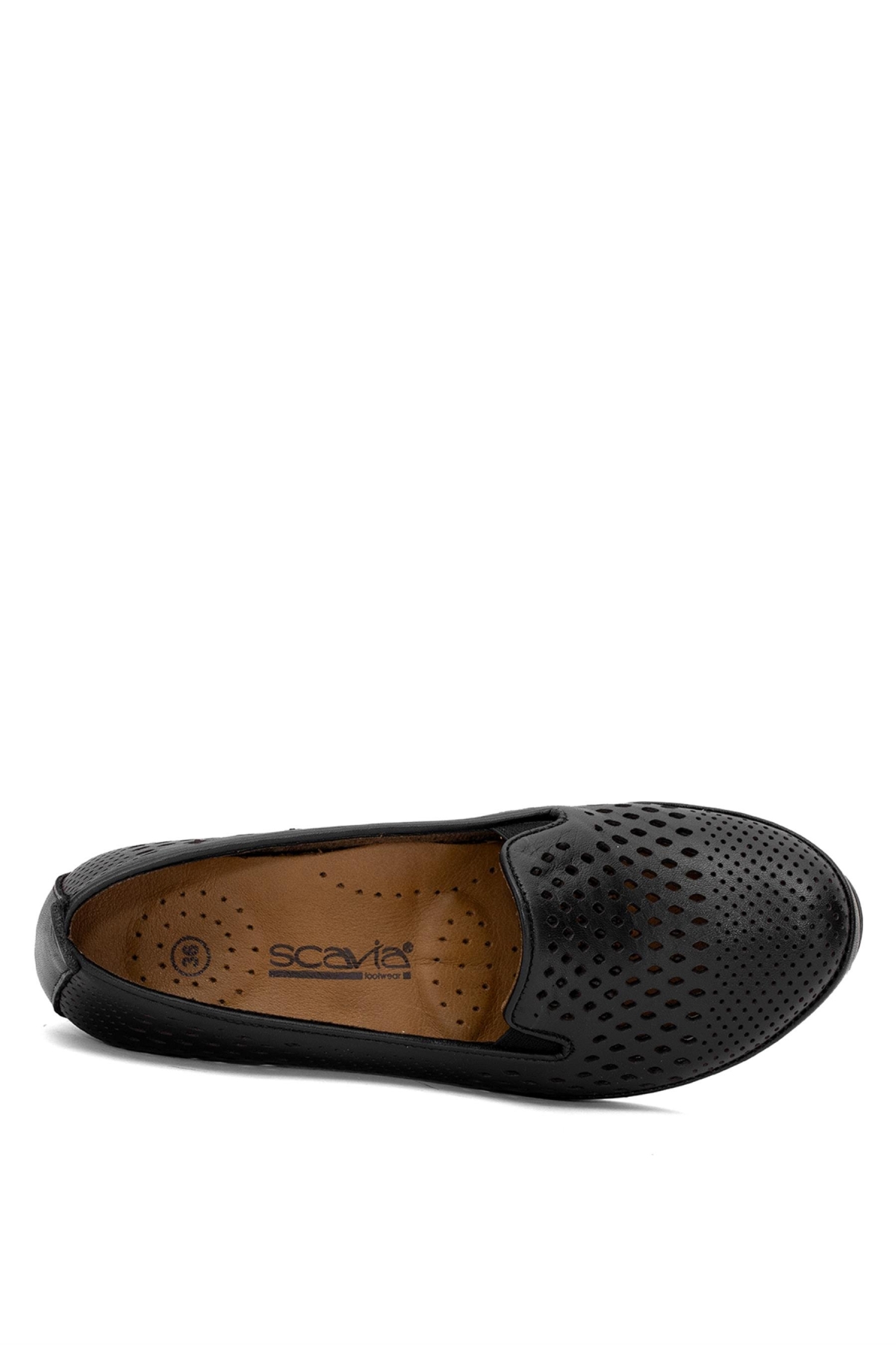 Elit ERLSCV82 Kadın Hakiki Deri Ortopedik Casual Ayakkabı Siyah - Görsel 5