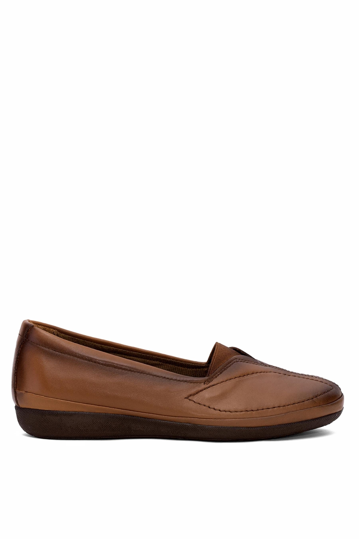 Elit ERLSCV103 Kadın Hakiki Deri Ortopedik Casual Ayakkabı Taba - Görsel 2