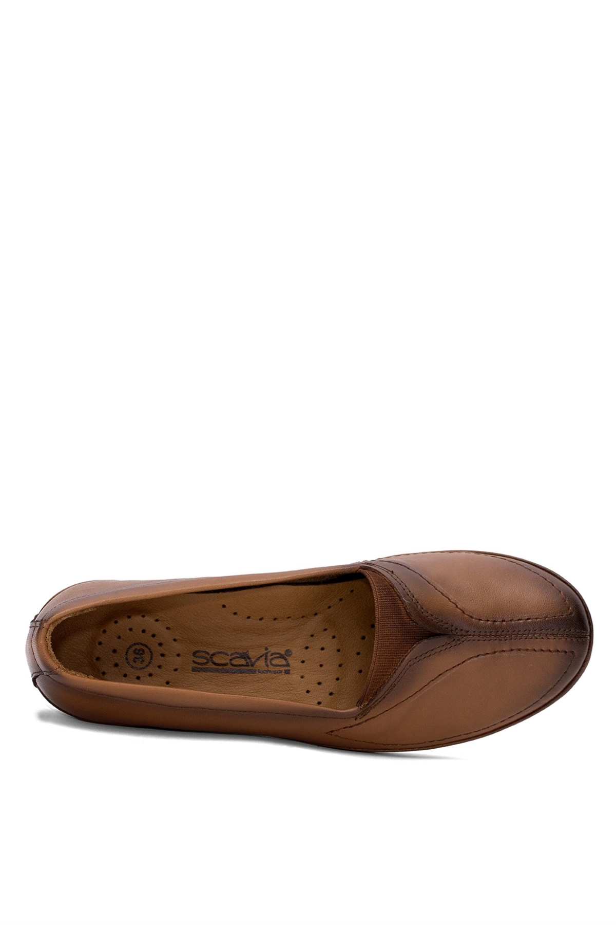 Elit ERLSCV103 Kadın Hakiki Deri Ortopedik Casual Ayakkabı Taba - Görsel 5