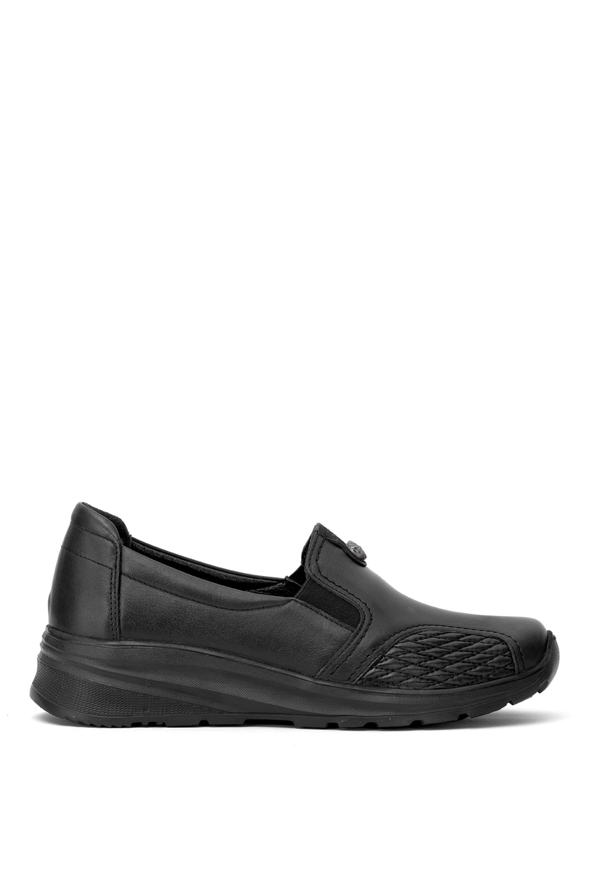 Elit ERLMAR042-K Kadın Hakiki Deri Ortopedik Casual Ayakkabı Siyah - Görsel 2