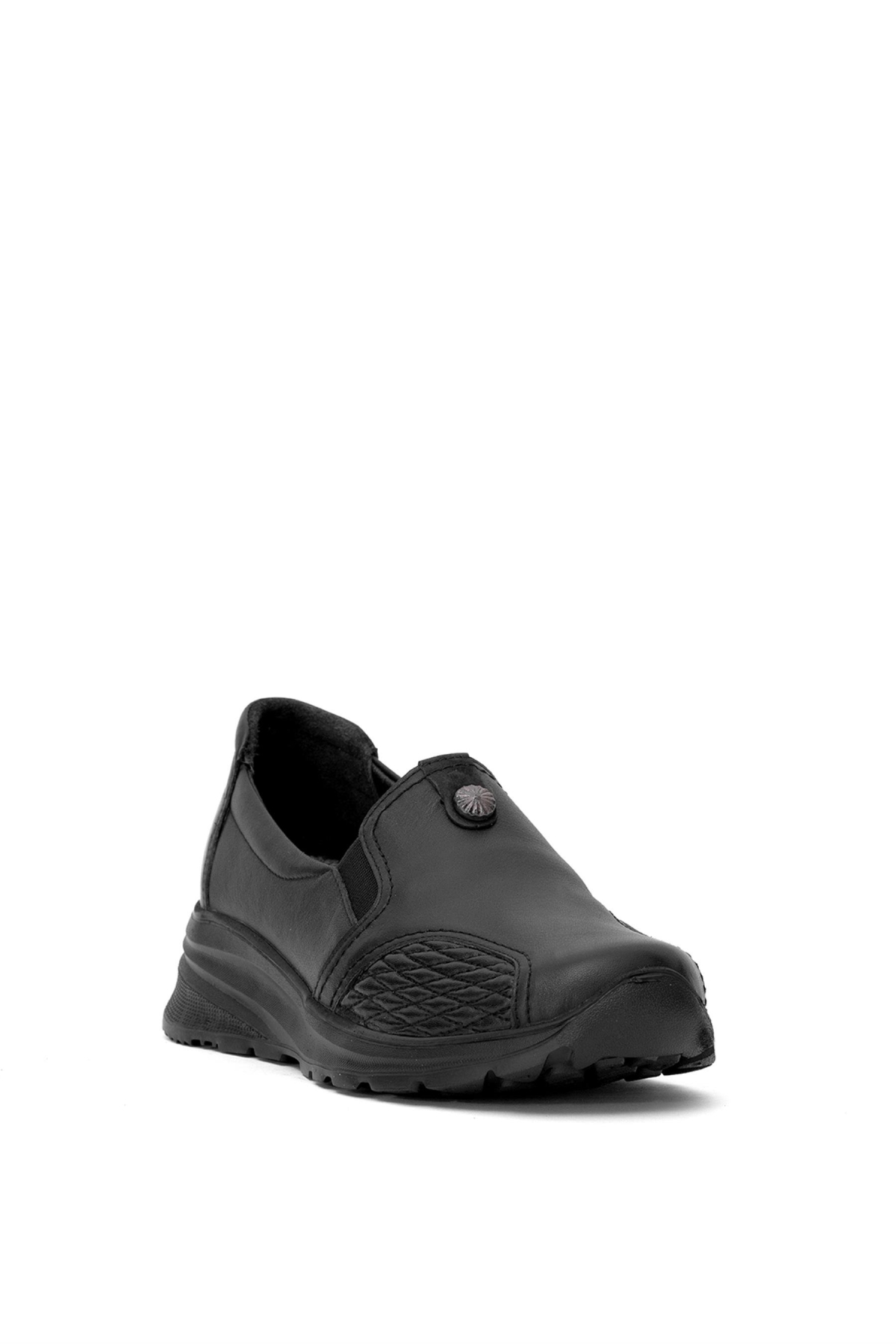 Elit ERLMAR042-K Kadın Hakiki Deri Ortopedik Casual Ayakkabı Siyah - Görsel 3