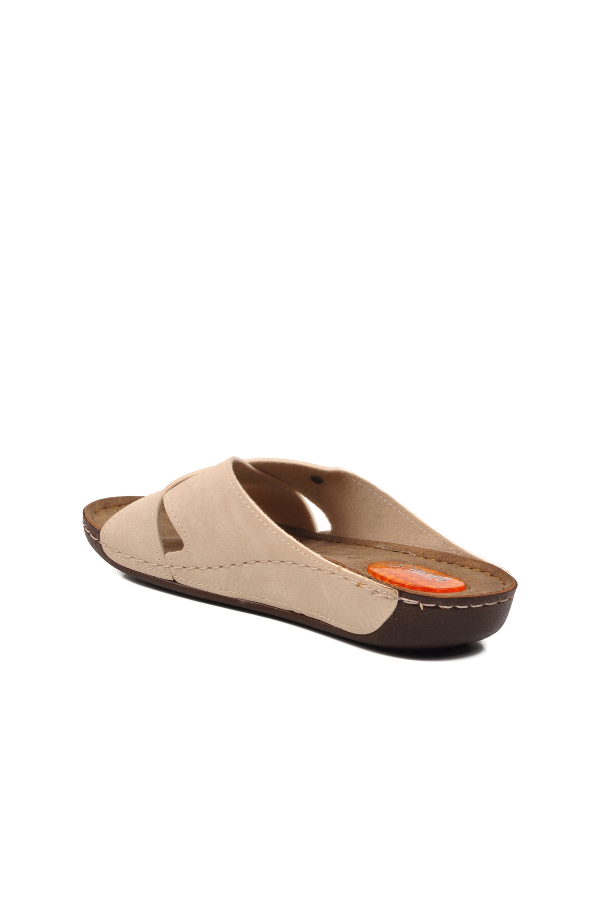 Aspor Bej Suni Deri Kadın Terlik - Görsel 5