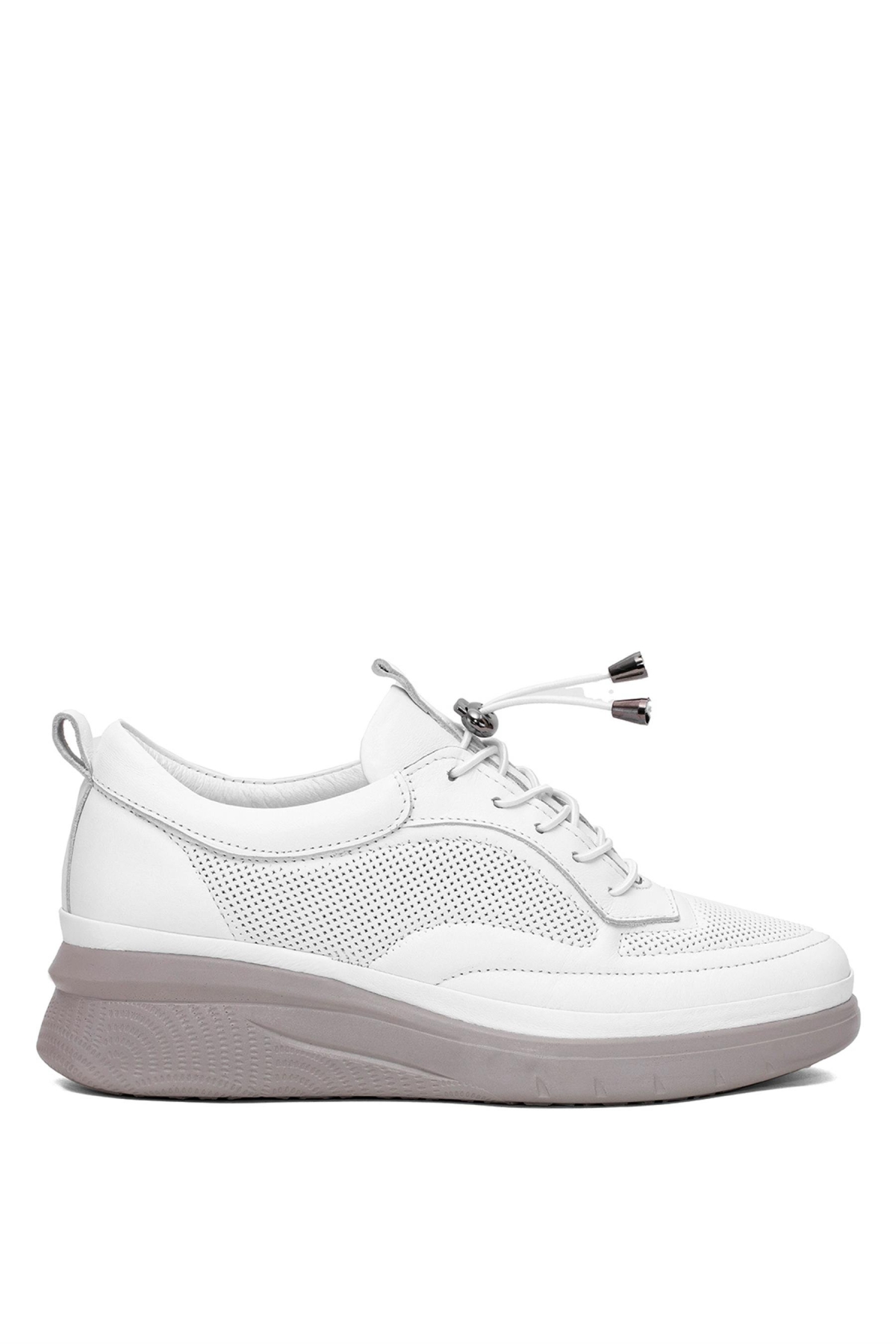 Elit AsAsG121C Kadın Hakik Deri Ortopedik Casual Ayakkabı Beyaz - Görsel 2