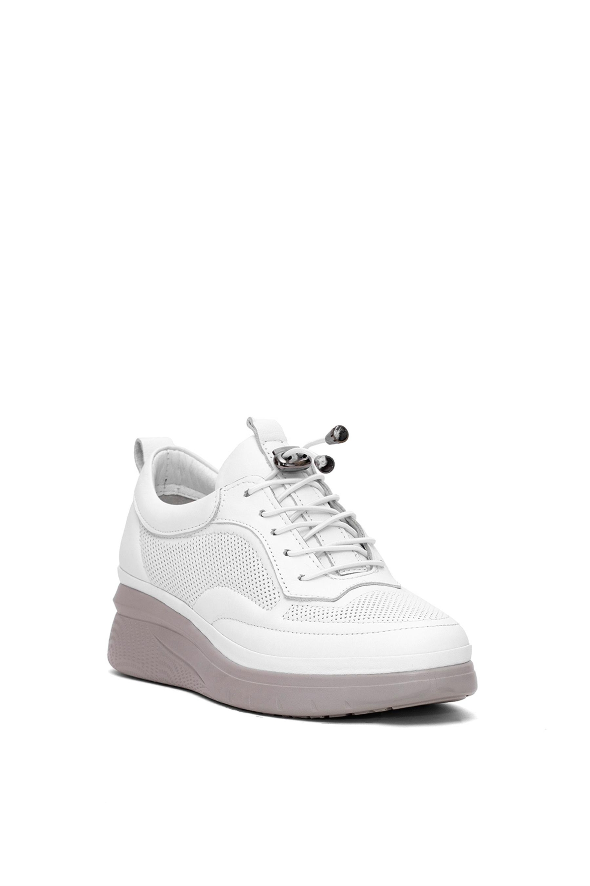 Elit AsAsG121C Kadın Hakik Deri Ortopedik Casual Ayakkabı Beyaz - Görsel 3
