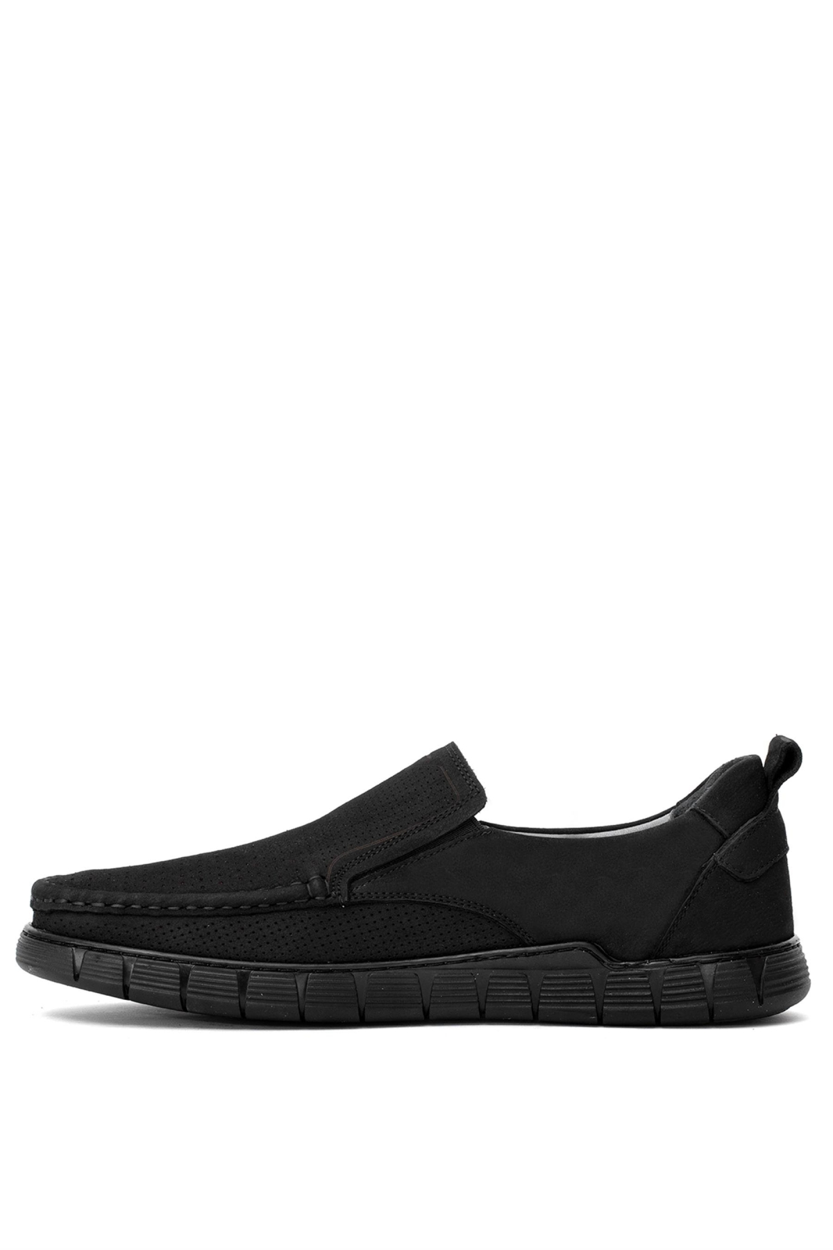 Elit GYZ994-1 Erkek Hakiki Nubuk Deri Ortopedik Casual Rahat Ayakkabı Siyah - Görsel 4