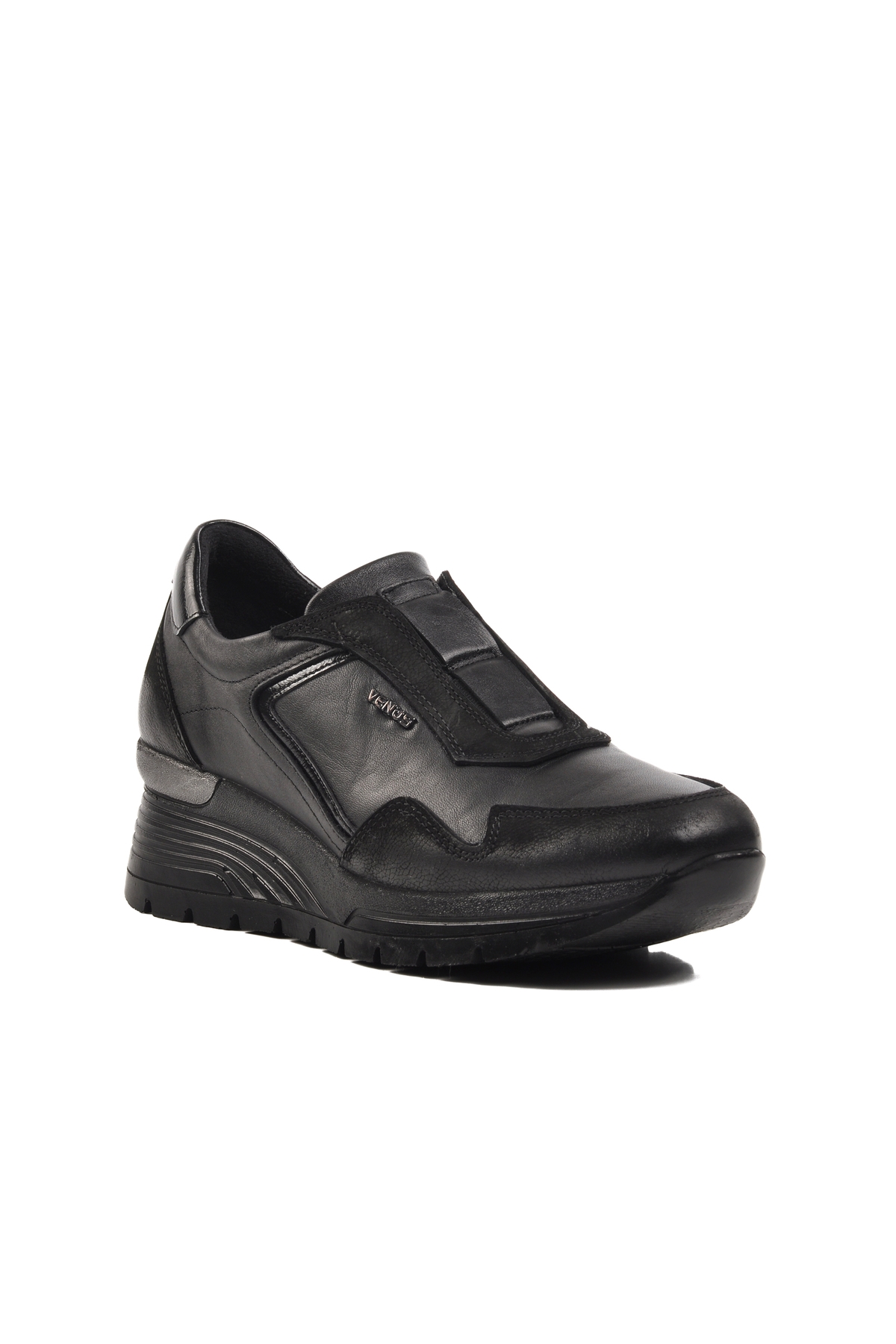 Siyah Hakiki Deri Kadın Düz Rahat Günlük Ayakkabı - Görsel 4