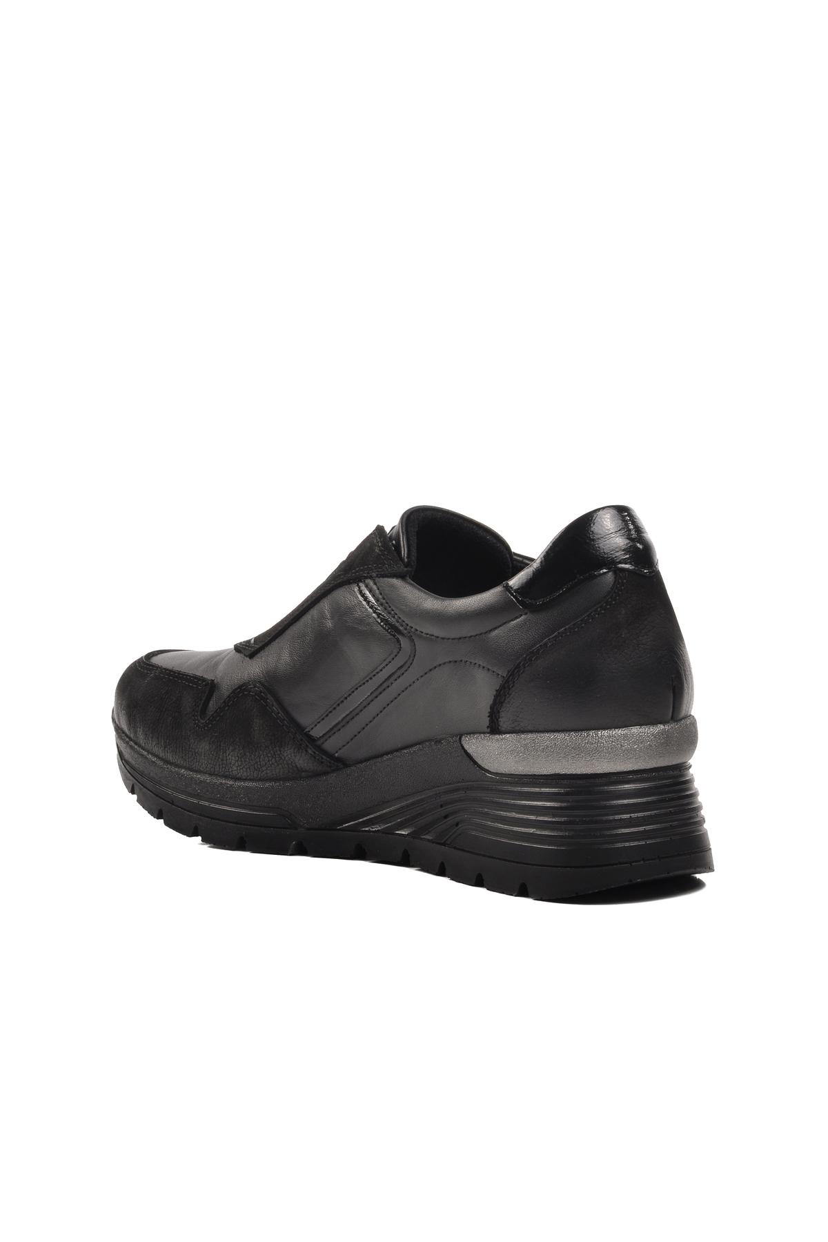 Siyah Hakiki Deri Kadın Düz Rahat Günlük Ayakkabı - Görsel 5