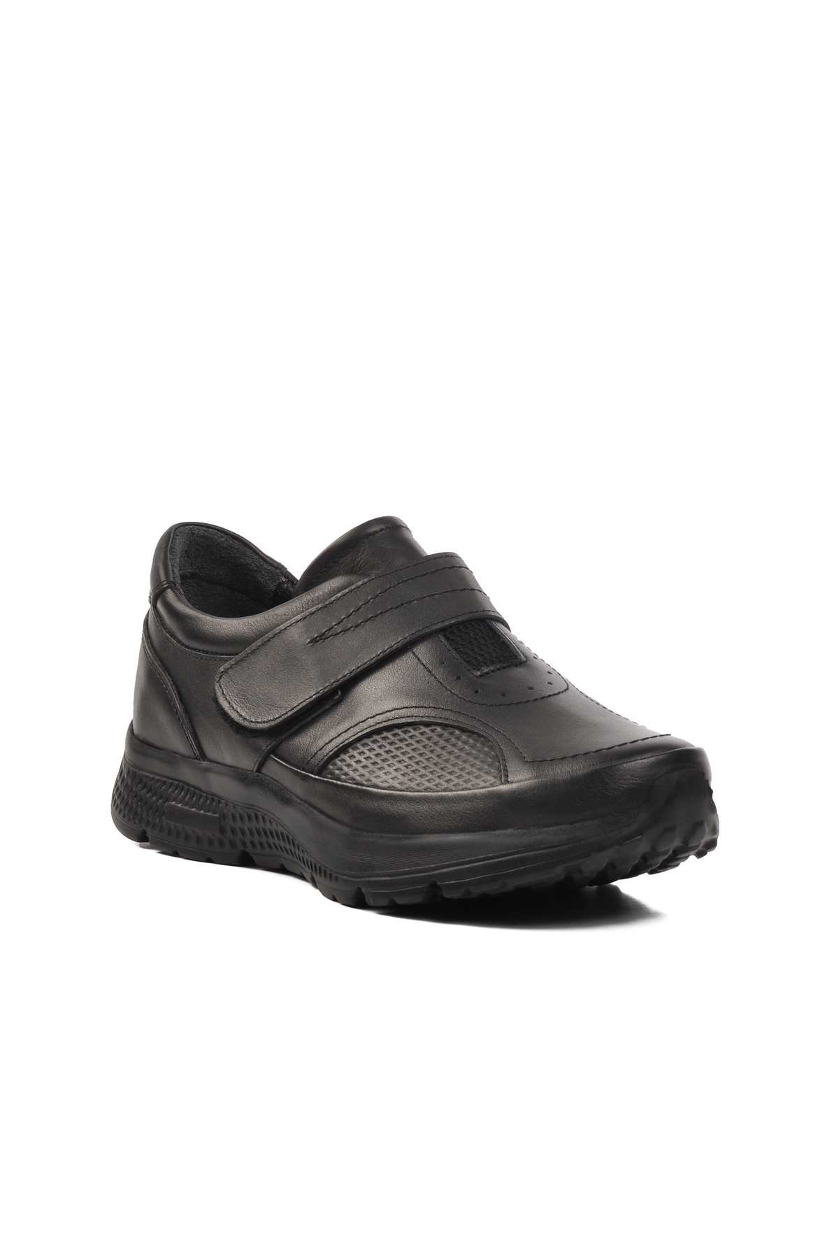 Aspor Siyah Hakiki Deri Kadın Düz Rahat Günlük Ayakkabı - Görsel 4