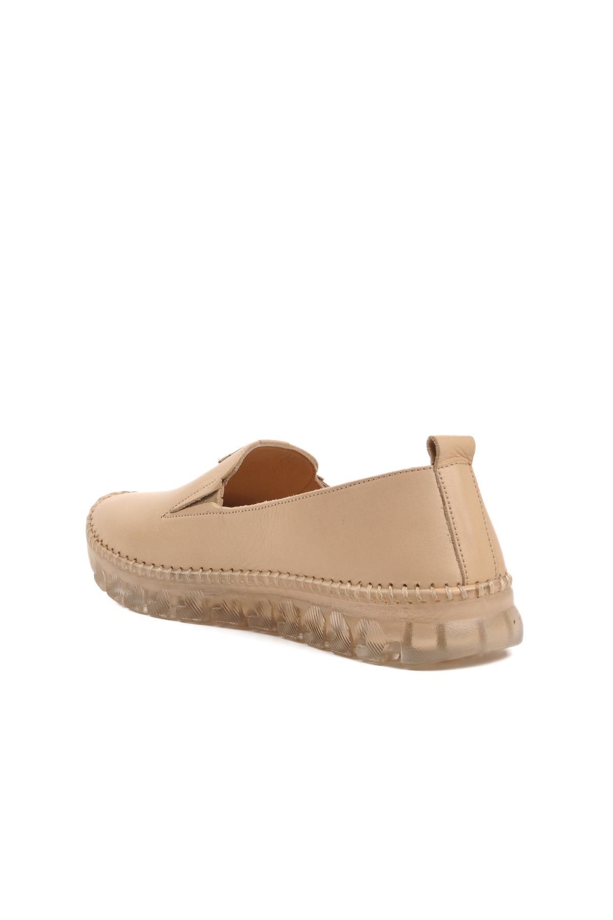 Bej Kadın Düz Rahat Günlük Ayakkabı - Görsel 5